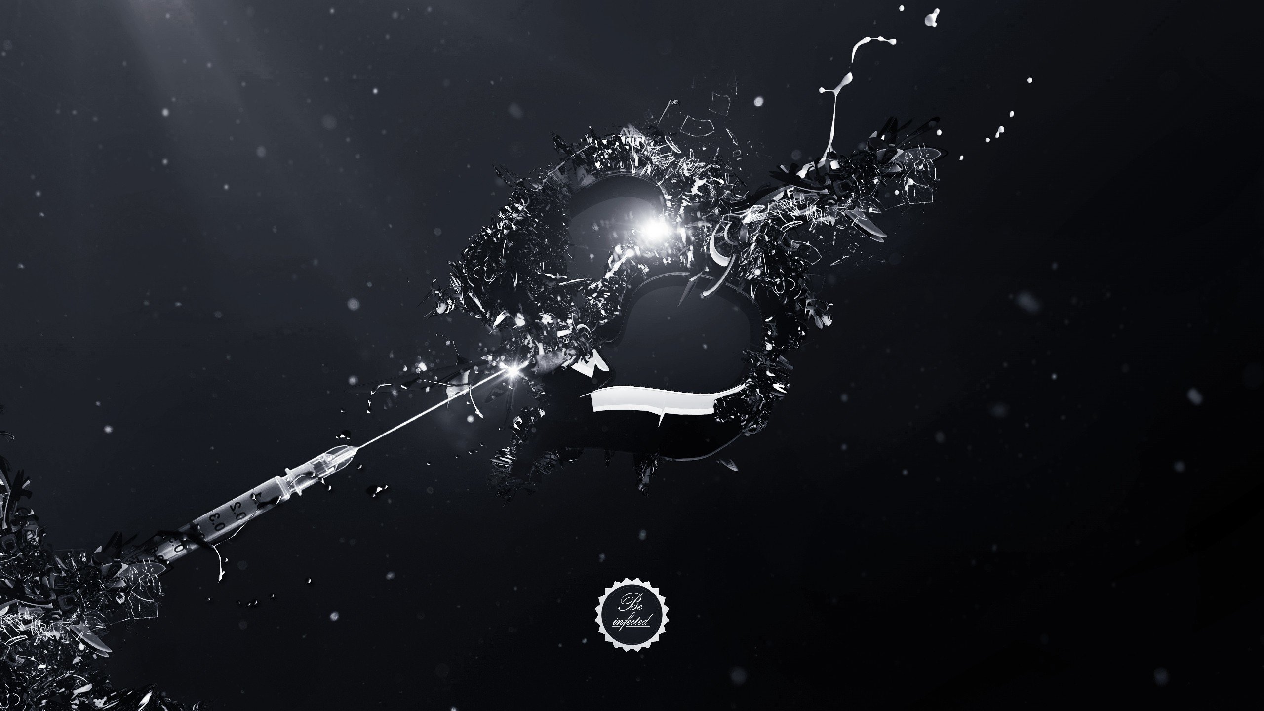 Splash acqua astratto nero, 2560x1440 QHD, Monitor Gaming