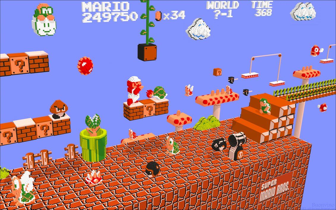 Super Mario Bros 3D pixel, Nintendo, 1131x707 HD, Desktop