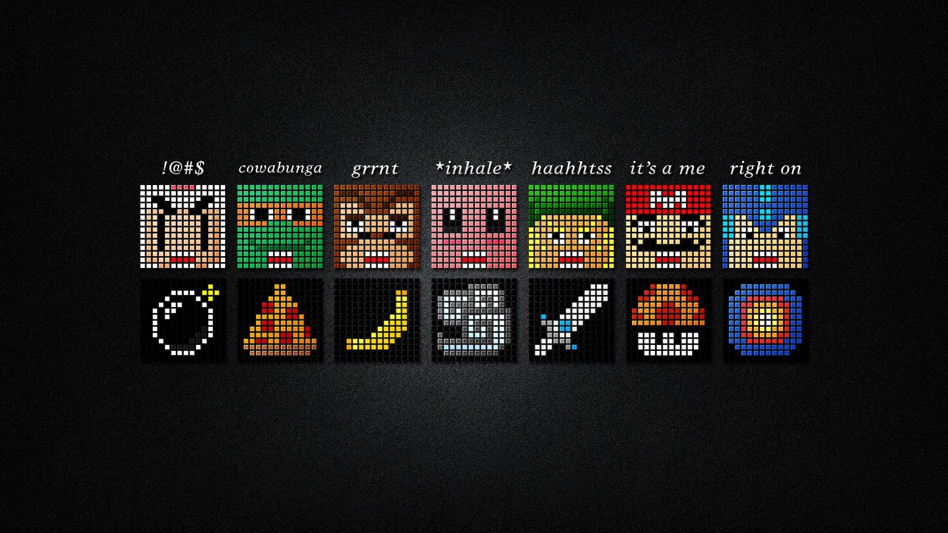 Icone pixel art stile NES, 1920x1080 Full HD 1080p, Laptop