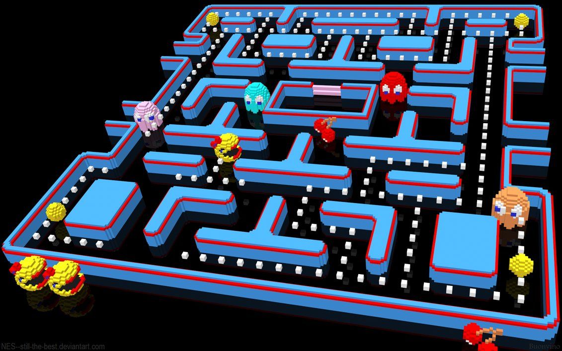 Labirinto Pac-Man 3D con fantasmi, 1131x707 HD, PC