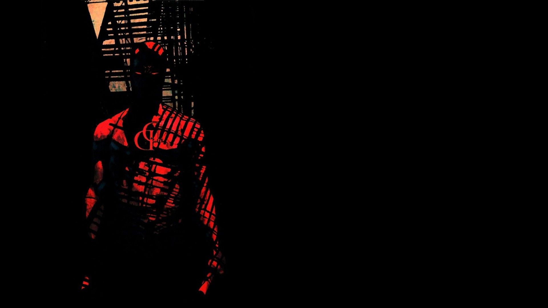 Daredevil silhouette rossa scura, 1920x1080 Full HD, Desktop