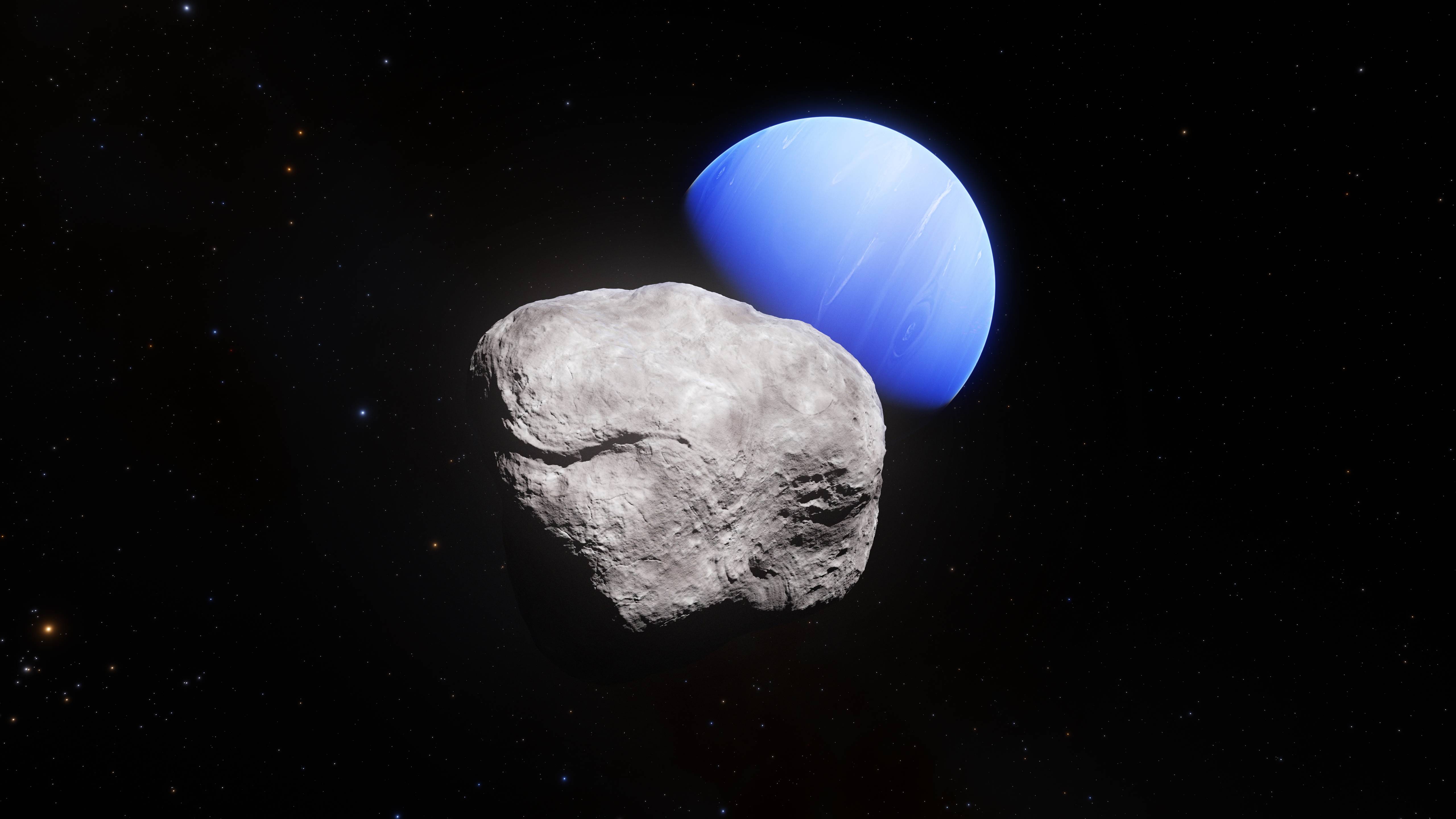 Nettuno e luna Hippocamp, 5120x2880 UHD, PC 4K