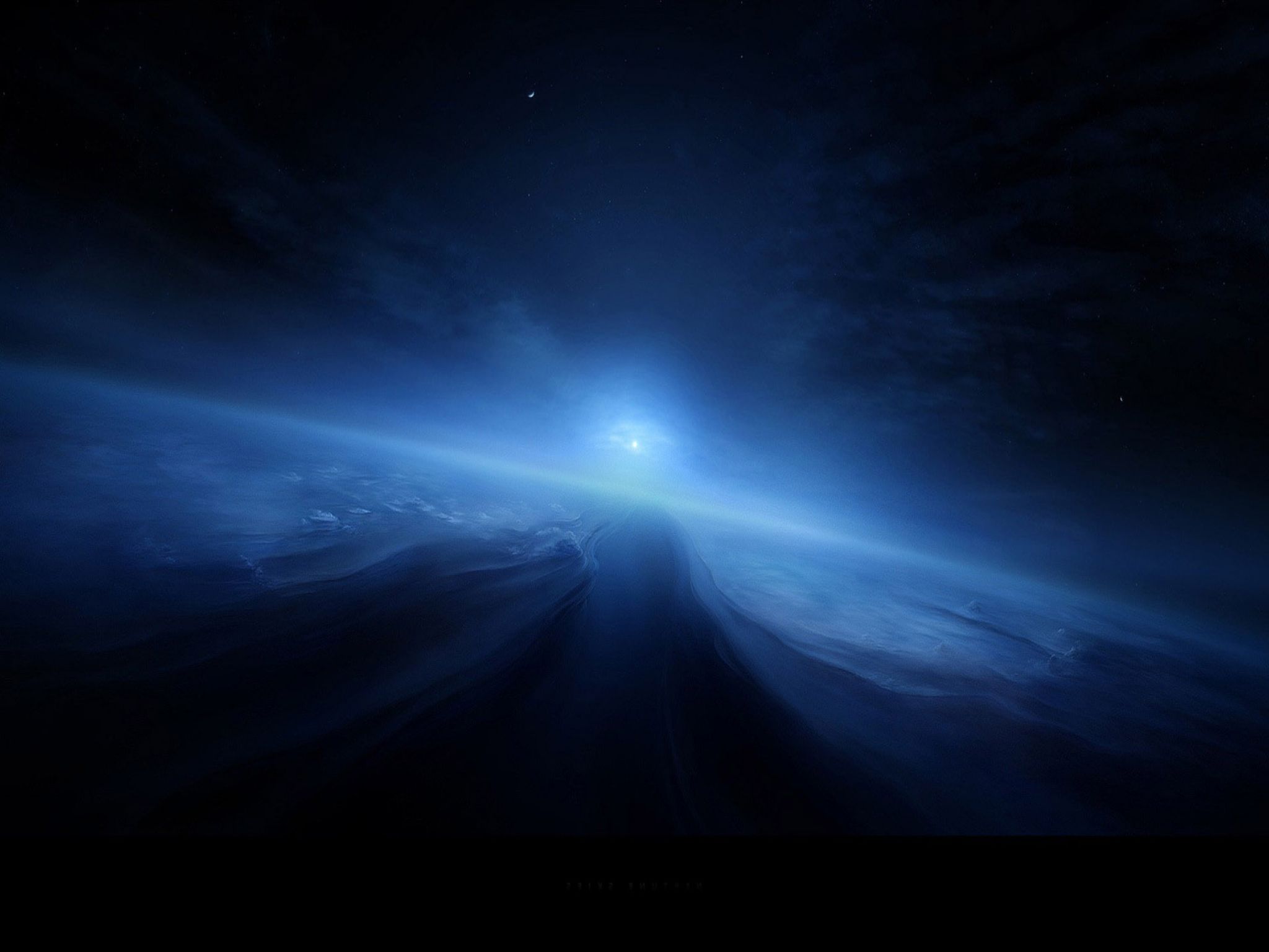 Cielo notturno nuvole blu, 2050x2050 alta risoluzione, PC Desktop
