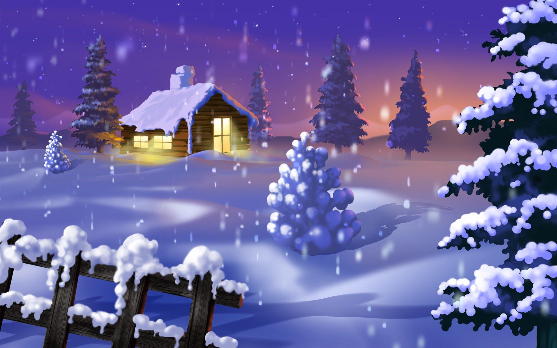 Capanna innevata nel bosco, 1920x1200 WUXGA, PC Desktop