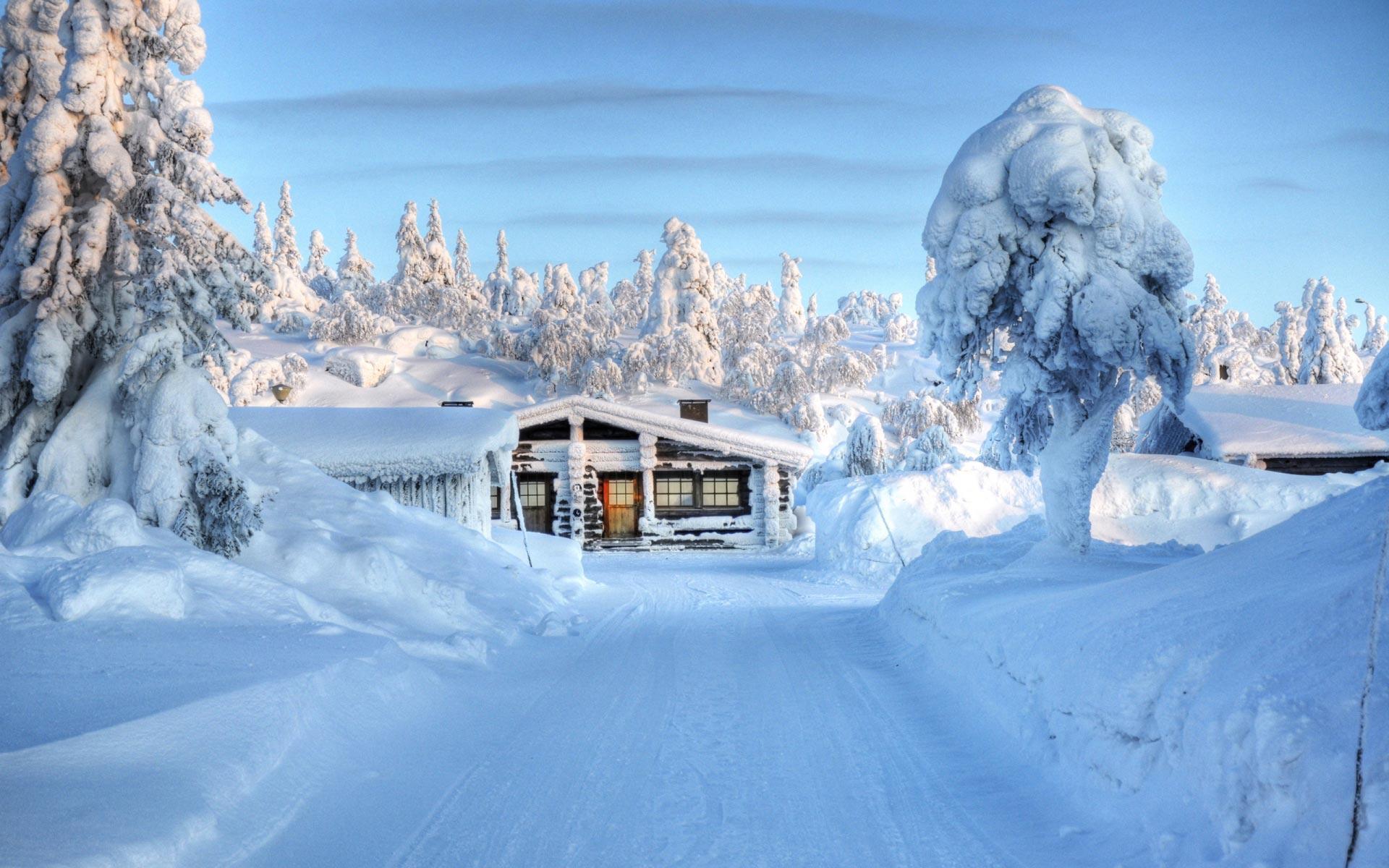 Capanna innevata nel bosco, 1920x1200 Full HD+ WUXGA, PC