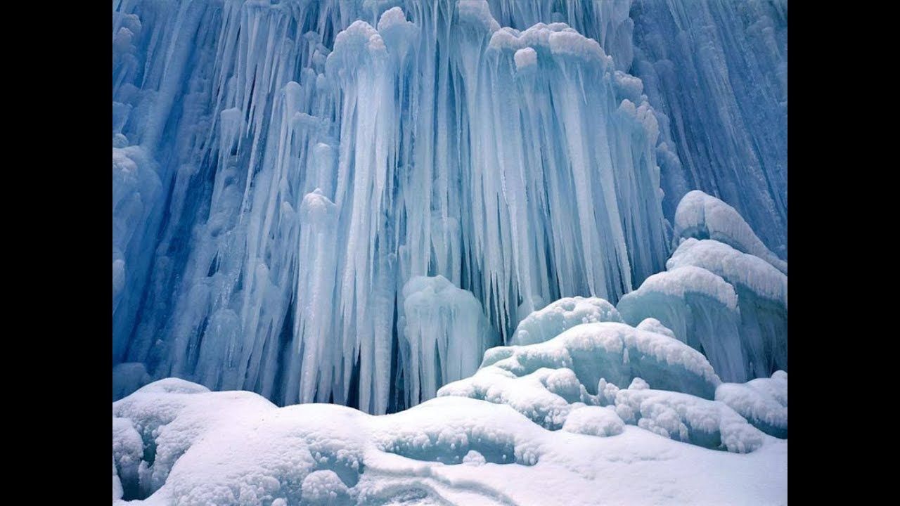 Cascata ghiacciata con ghiaccioli, 1280x720 720p, iMac