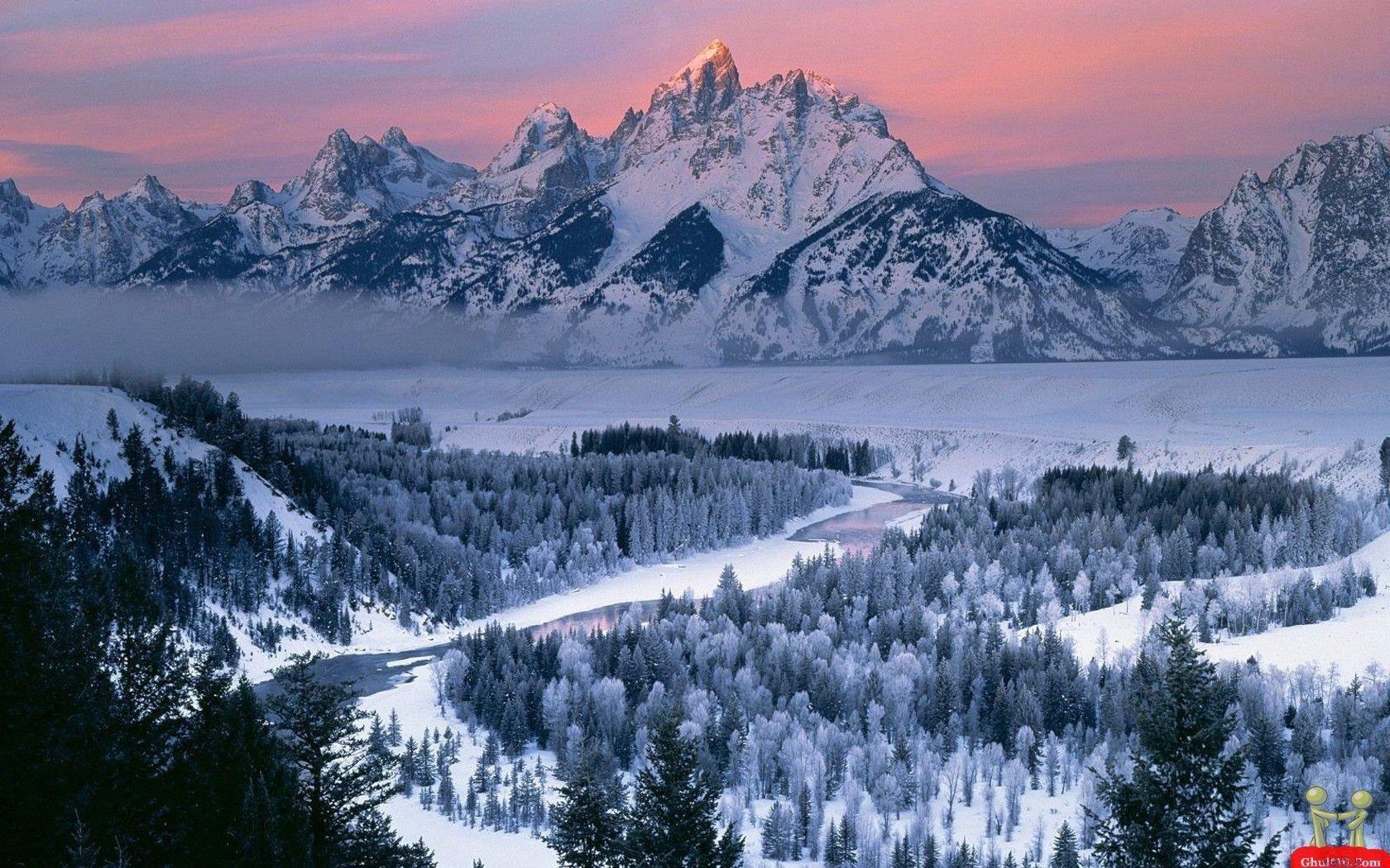 Montagne innevate al tramonto, 1680x1050 900p, HP Laptop
