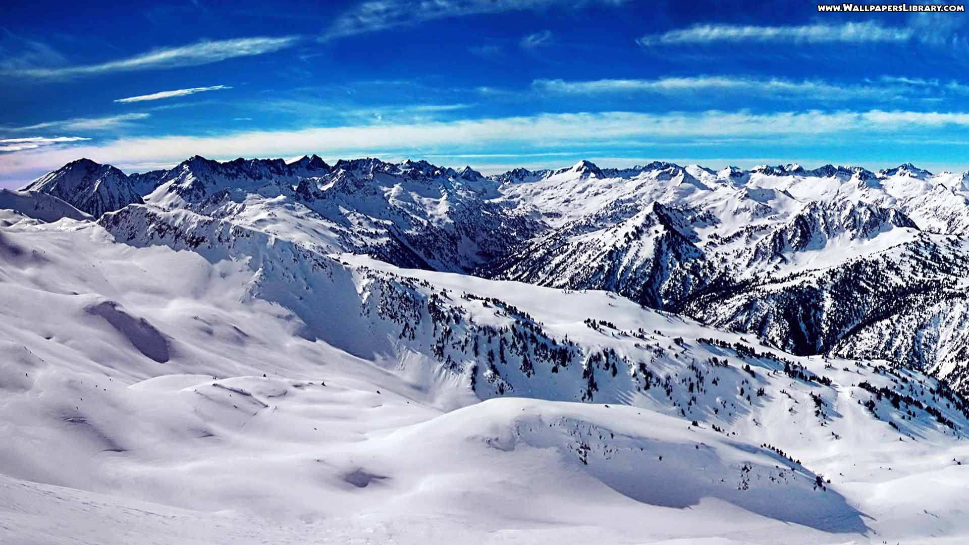 Catena montuosa innevata panorama, 1920x1080 Full HD, PC Desktop