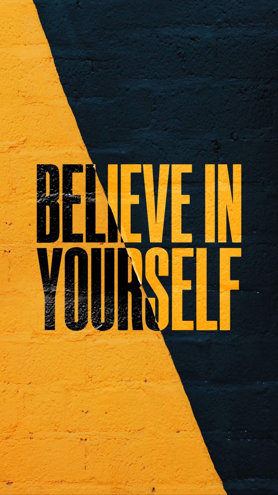 Scritta motivazionale muro giallo, 900x1600 Full HD Verticale, Smartphone