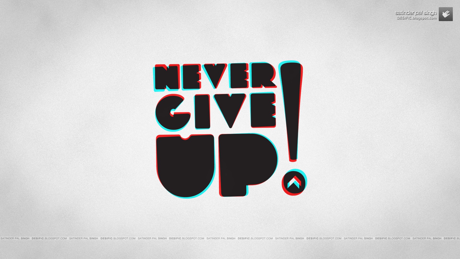 Never Give Up testo anaglifo 3D, 1920x1080 1080p, PC