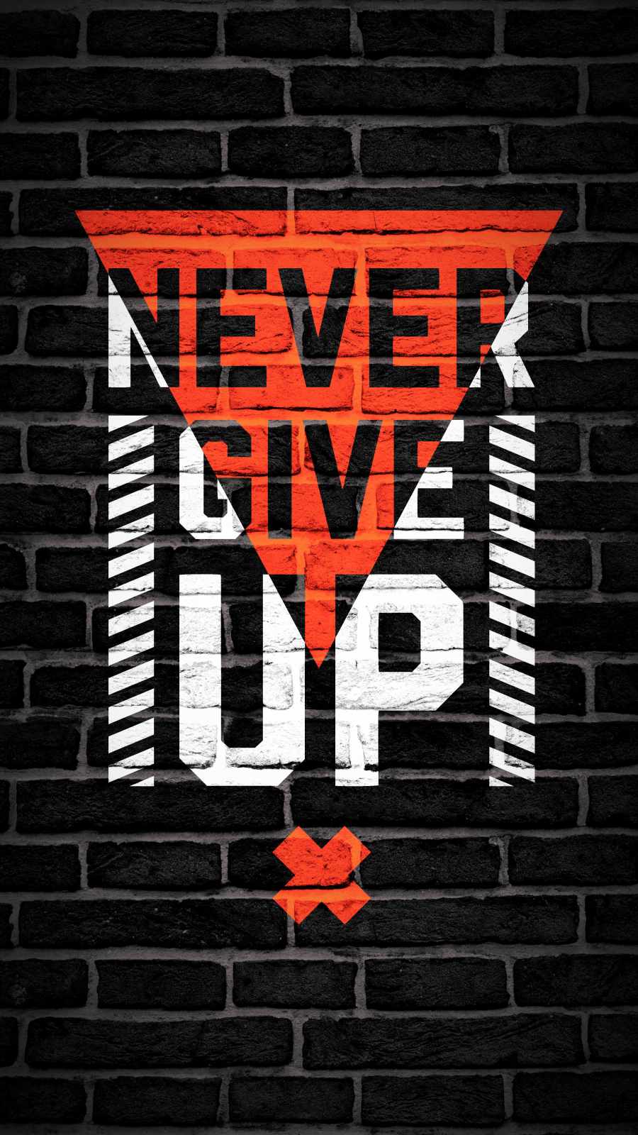 Never Give Up muro mattoni, 900x1600 Full HD Verticale, iPhone