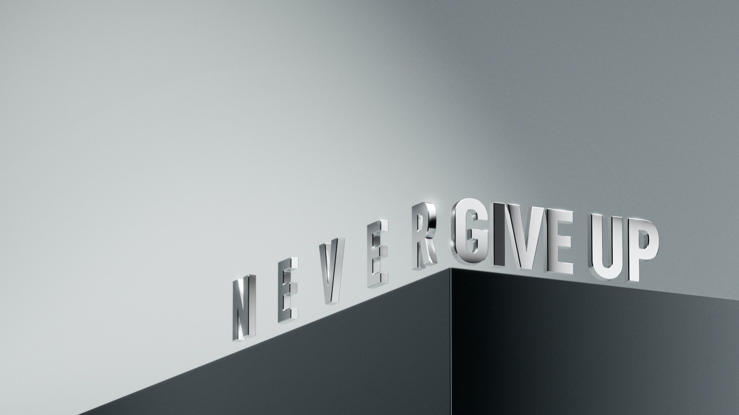 Testo 3D Never Give Up, 2560x1440 QHD, Laptop