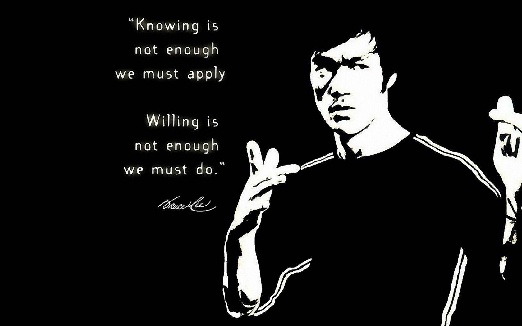 Bruce Lee citazione bianco nero, 1680x1050 HD, PC