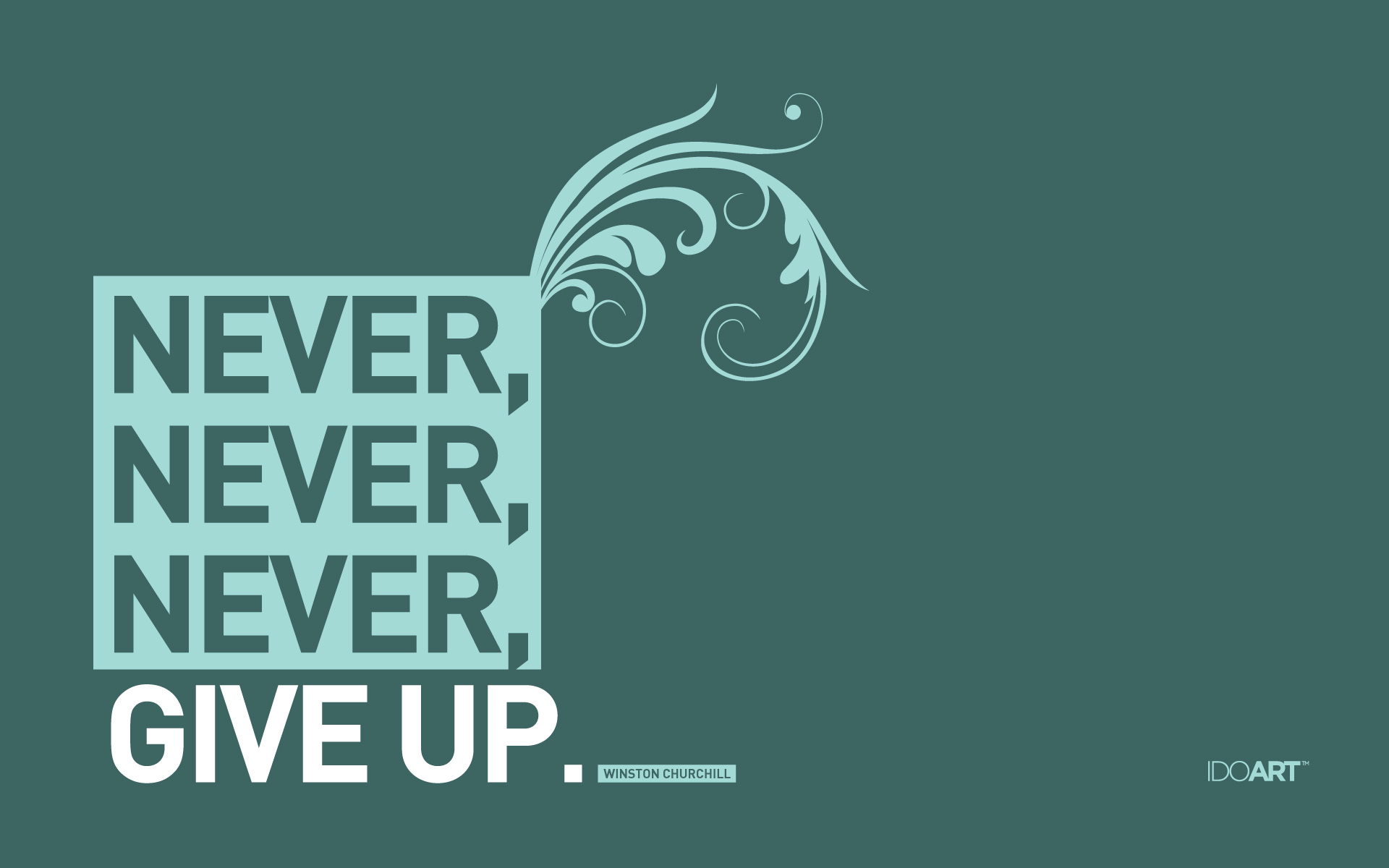 Citazione Never Give Up verde, 1920x1200 Full HD+, PC Desktop
