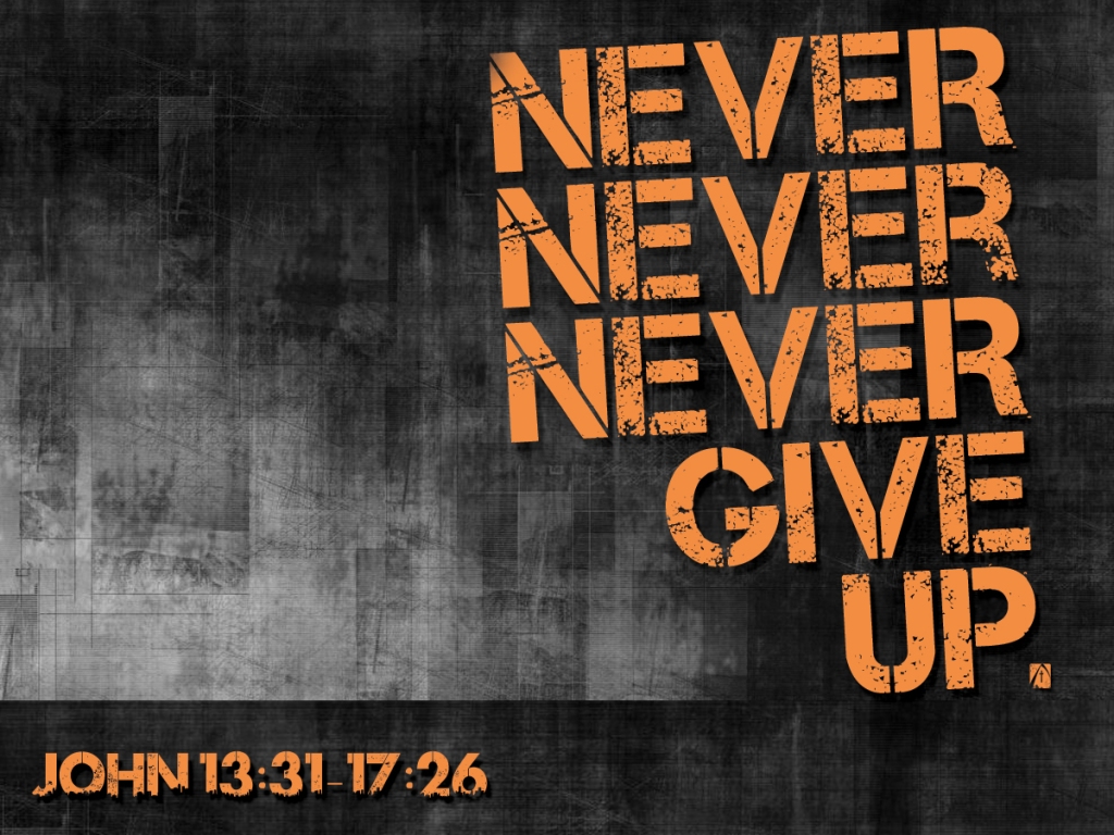 Never Give Up testo arancione, 1024x768 HD, Desktop