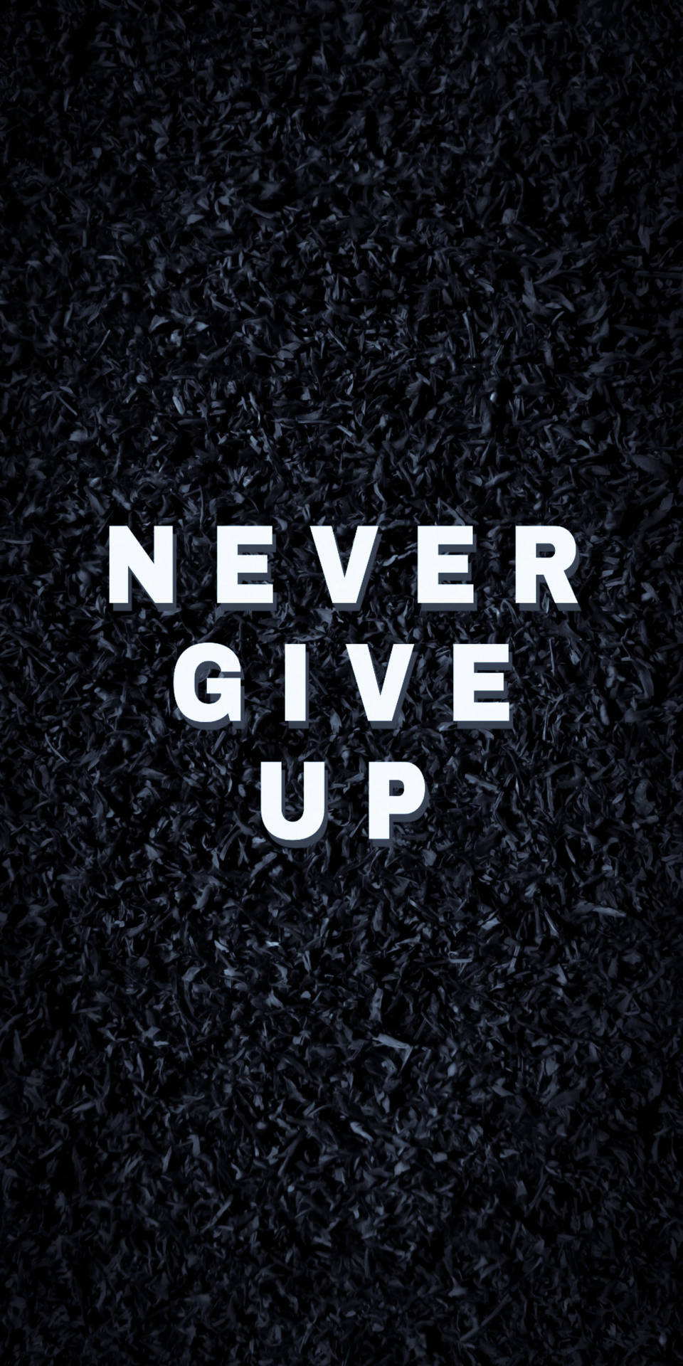 Scritta Never Give Up nero, 960x1920 Verticale, Telefono