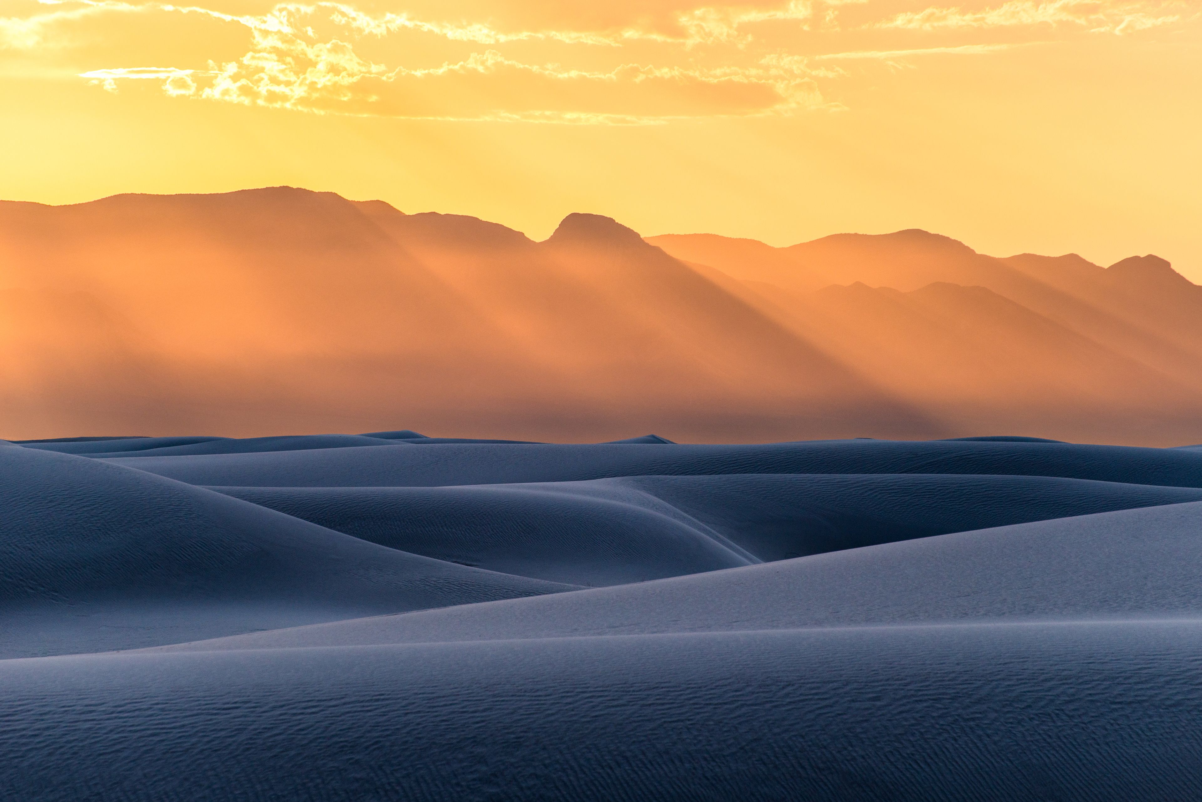 Dune di sabbia bianca al tramonto, 3840x2563 UHD, PC 4K