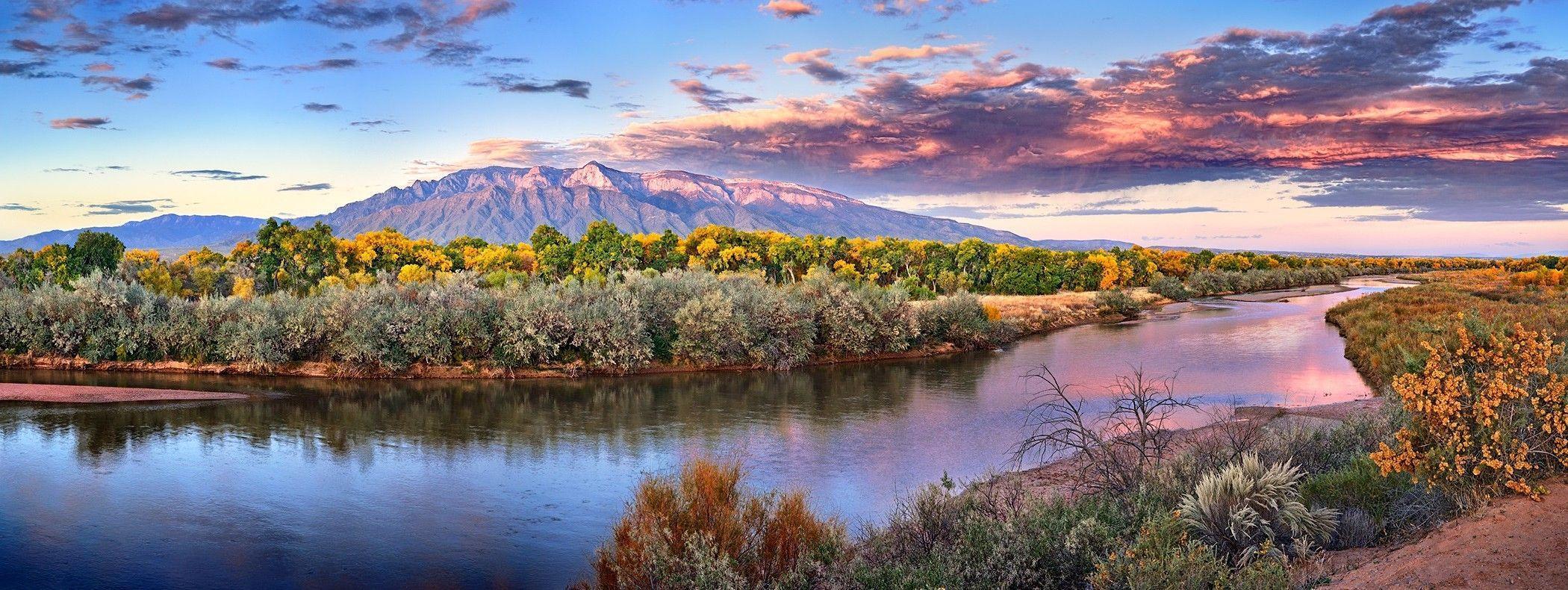 Fiume paesaggio montagna New Mexico, 2100x790 Ultrawide, Dual Monitor