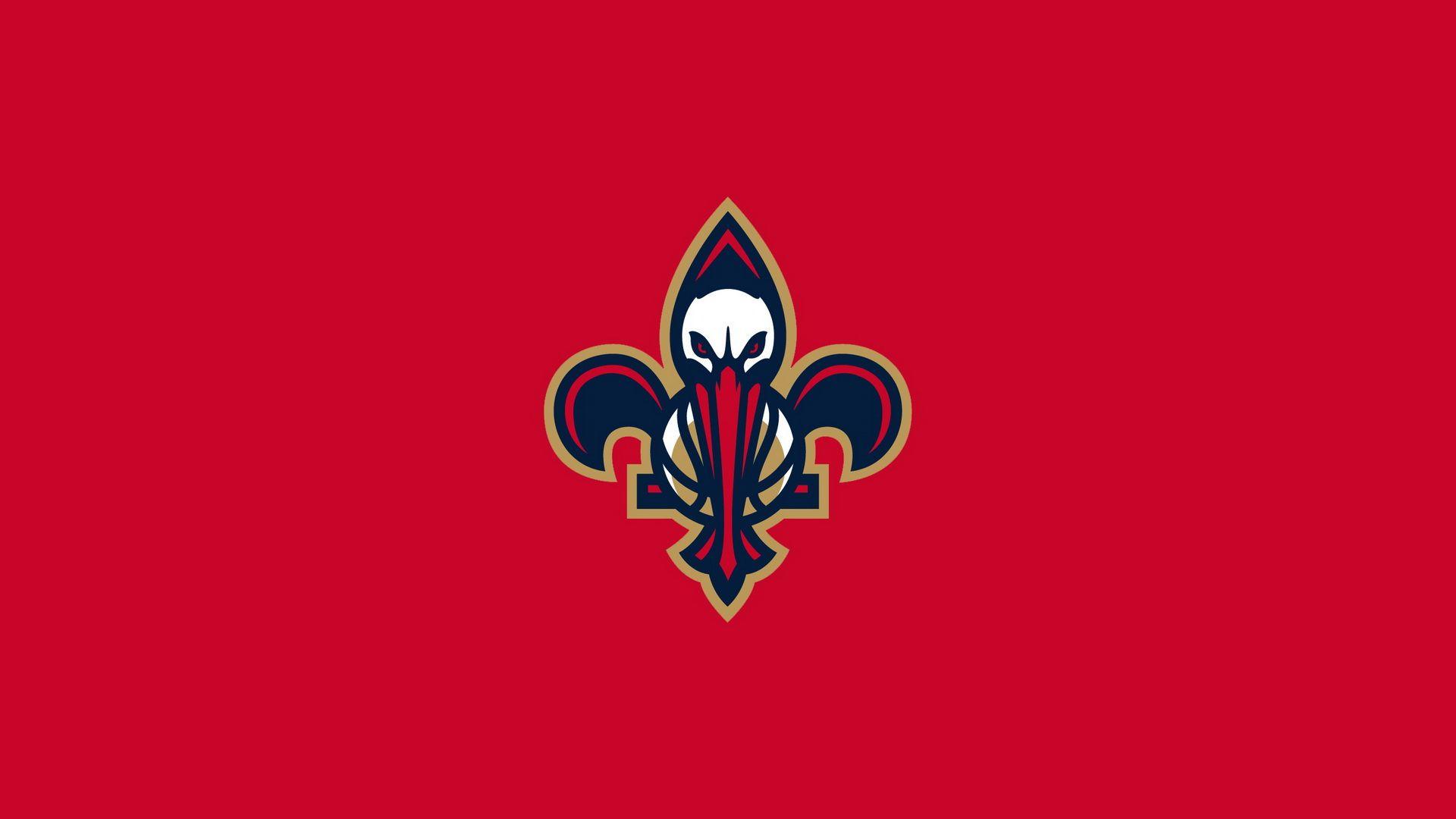 Logo New Orleans Pelicans rosso, basket, 1920x1080 Full HD 1080p, Laptop