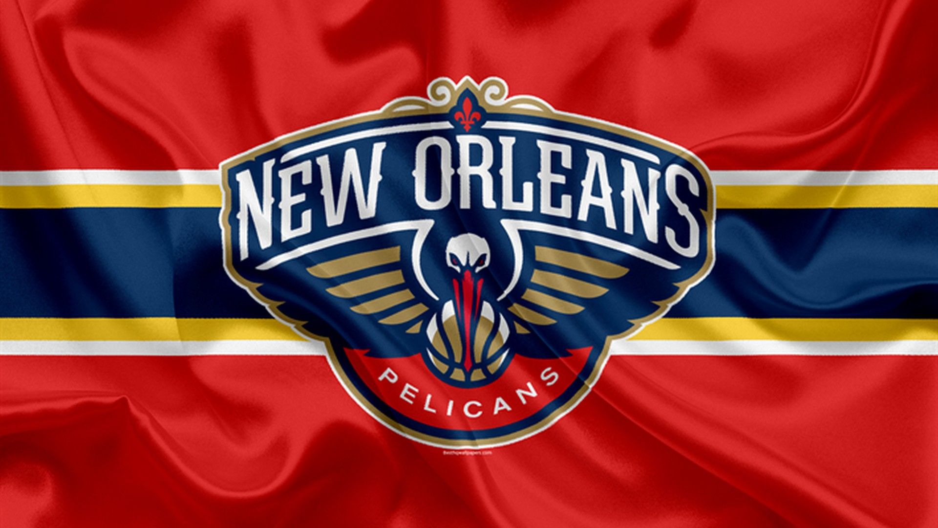Logo New Orleans Pelicans bandiera, NBA, 1920x1080 1080p, Desktop