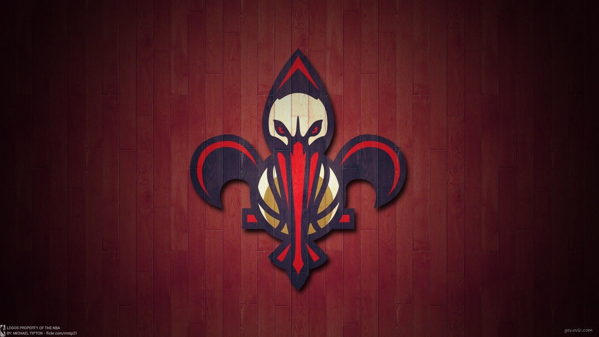 Logo New Orleans Pelicans stilizzato, 1920x1080 1080p, PC