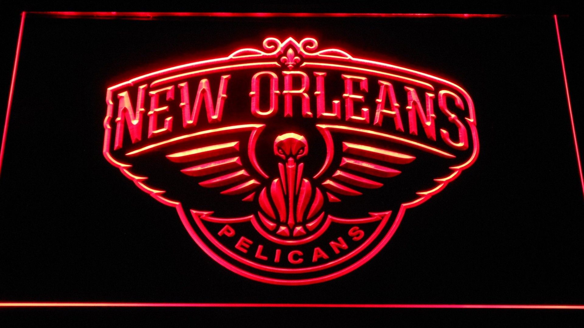 Logo New Orleans Pelicans neon, 1920x1080 1080p, Desktop