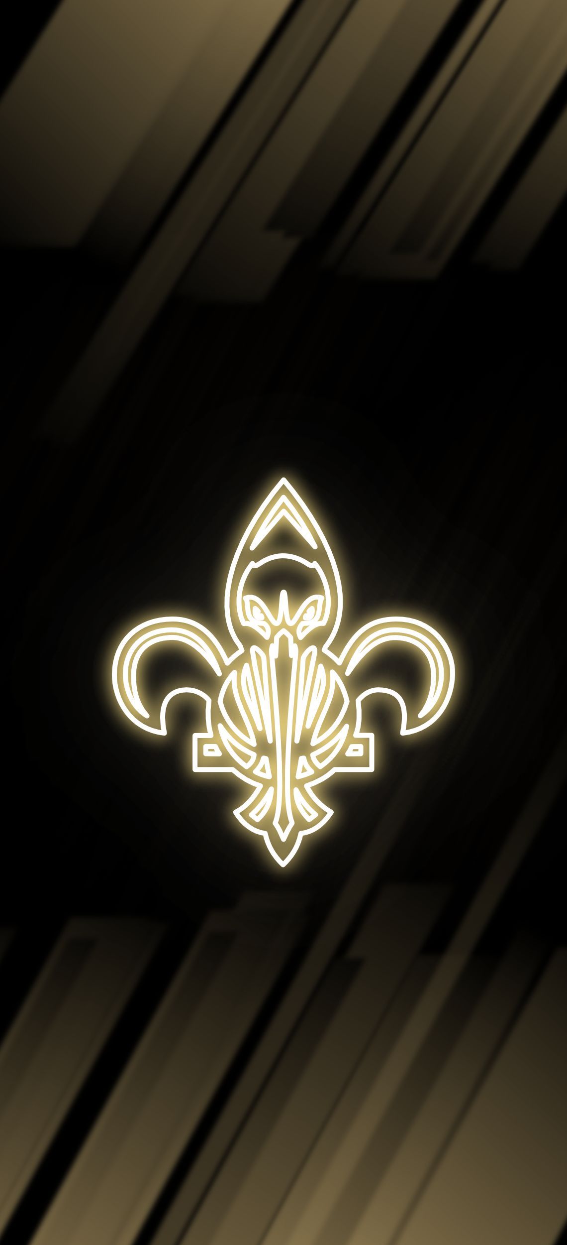Logo giglio dorato New Orleans, 1140x2500 Verticale, iPhone