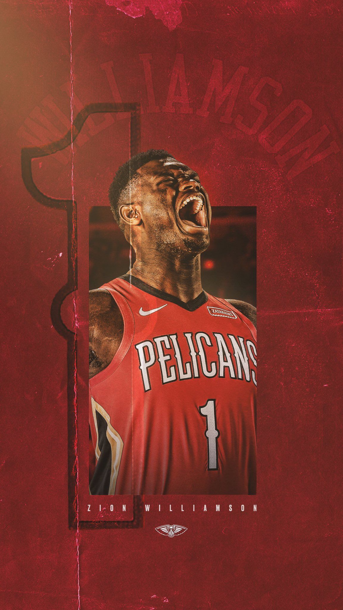 Zion Williamson Pelicans basket, 1152x2048 Verticale, iPhone