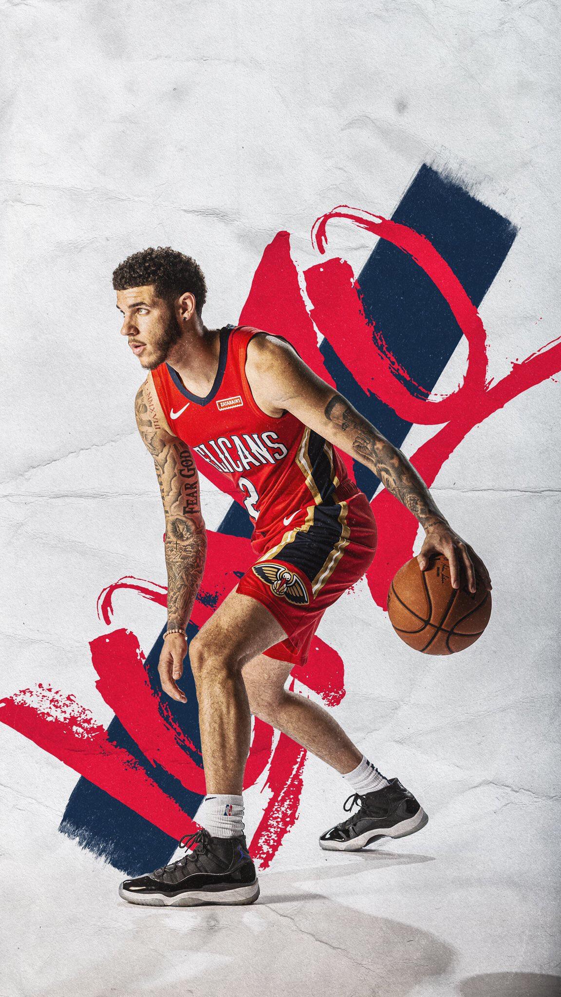 Giocatore basket Pelicans rosso, 1152x2048 Full HD Verticale, iPhone Plus