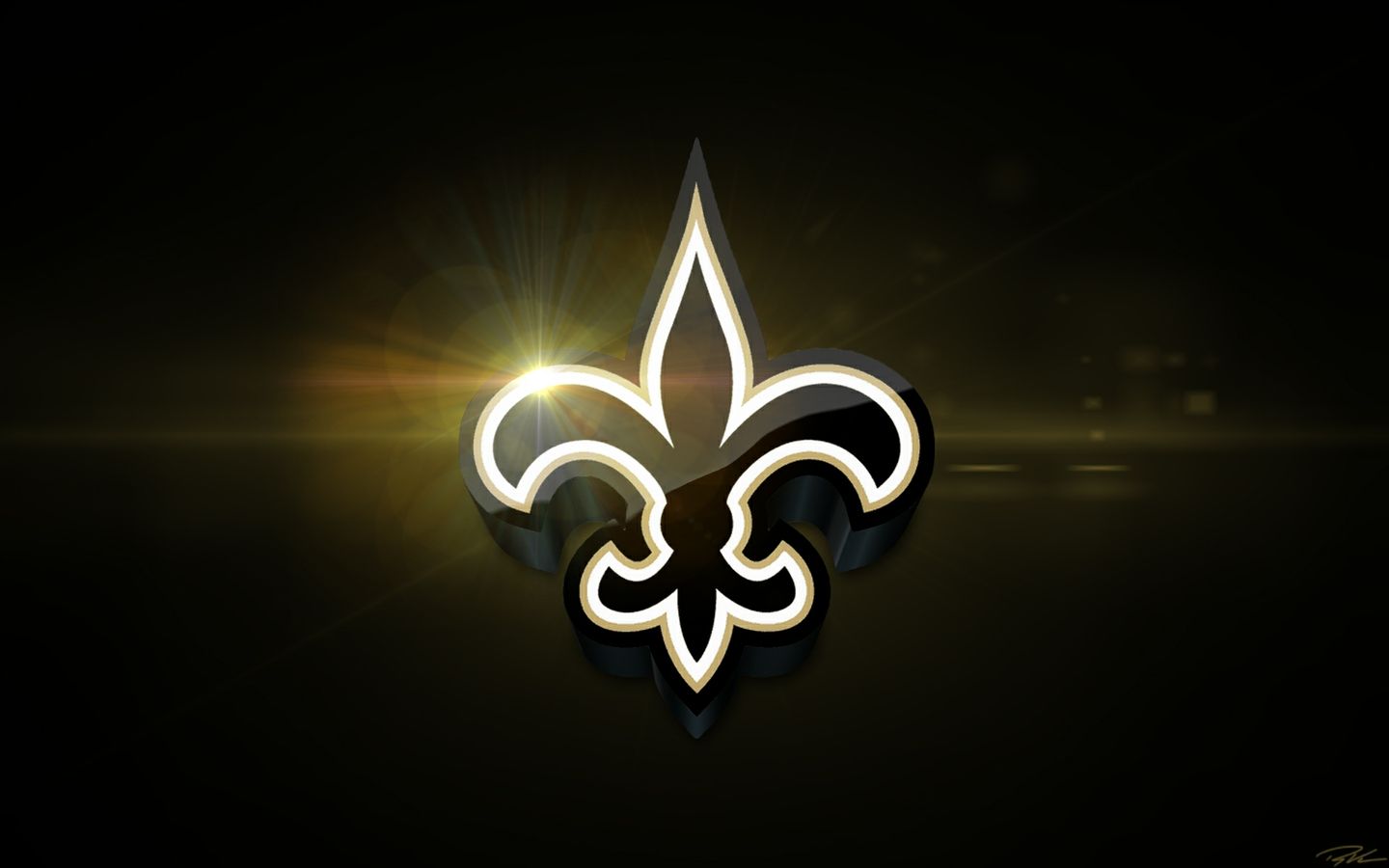 Logo Saints fleur-de-lis dorato, 1440x900 HD, Desktop