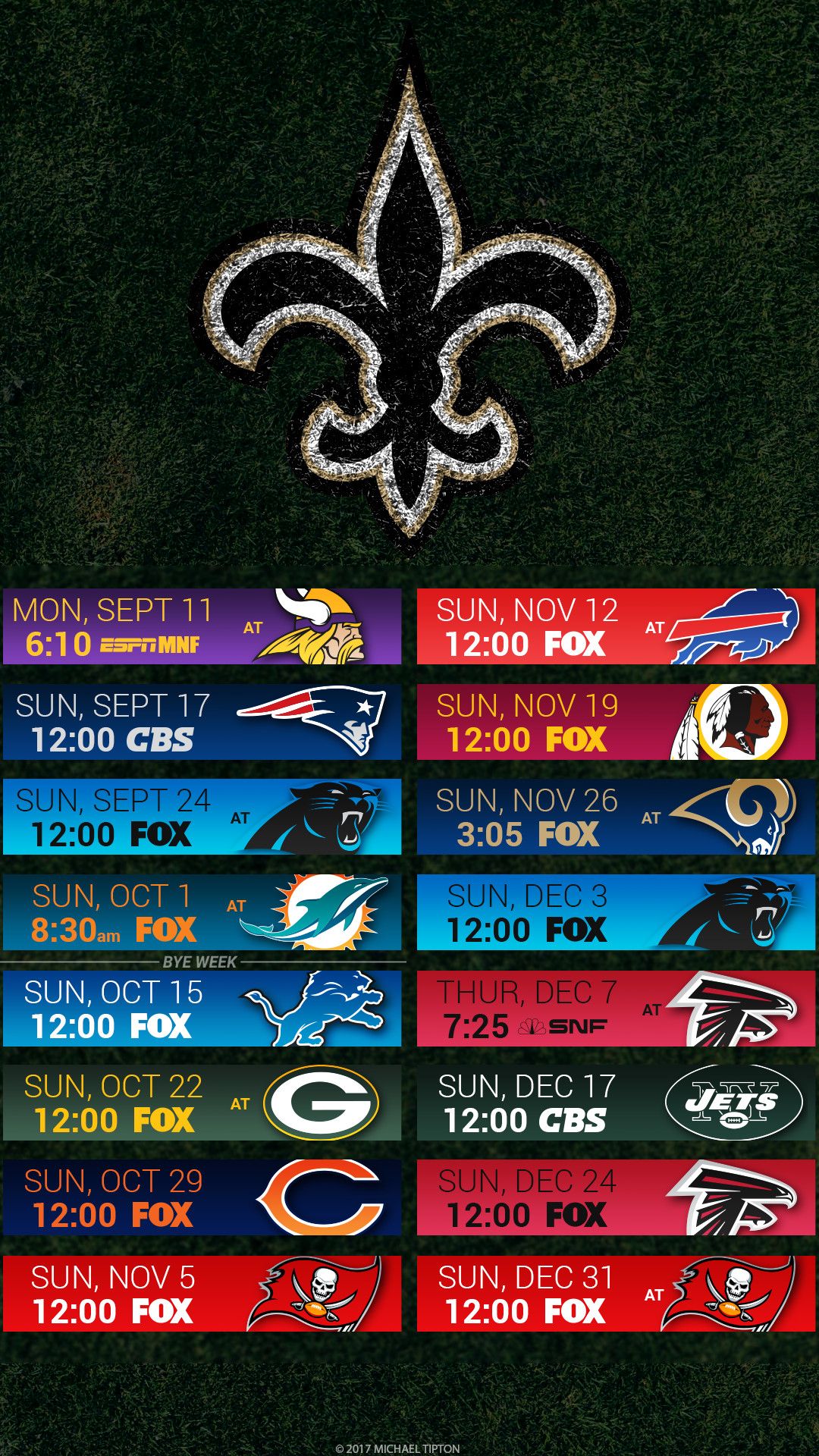 Logo Saints e calendario partite, 1080x1920 Verticale, iPhone Air