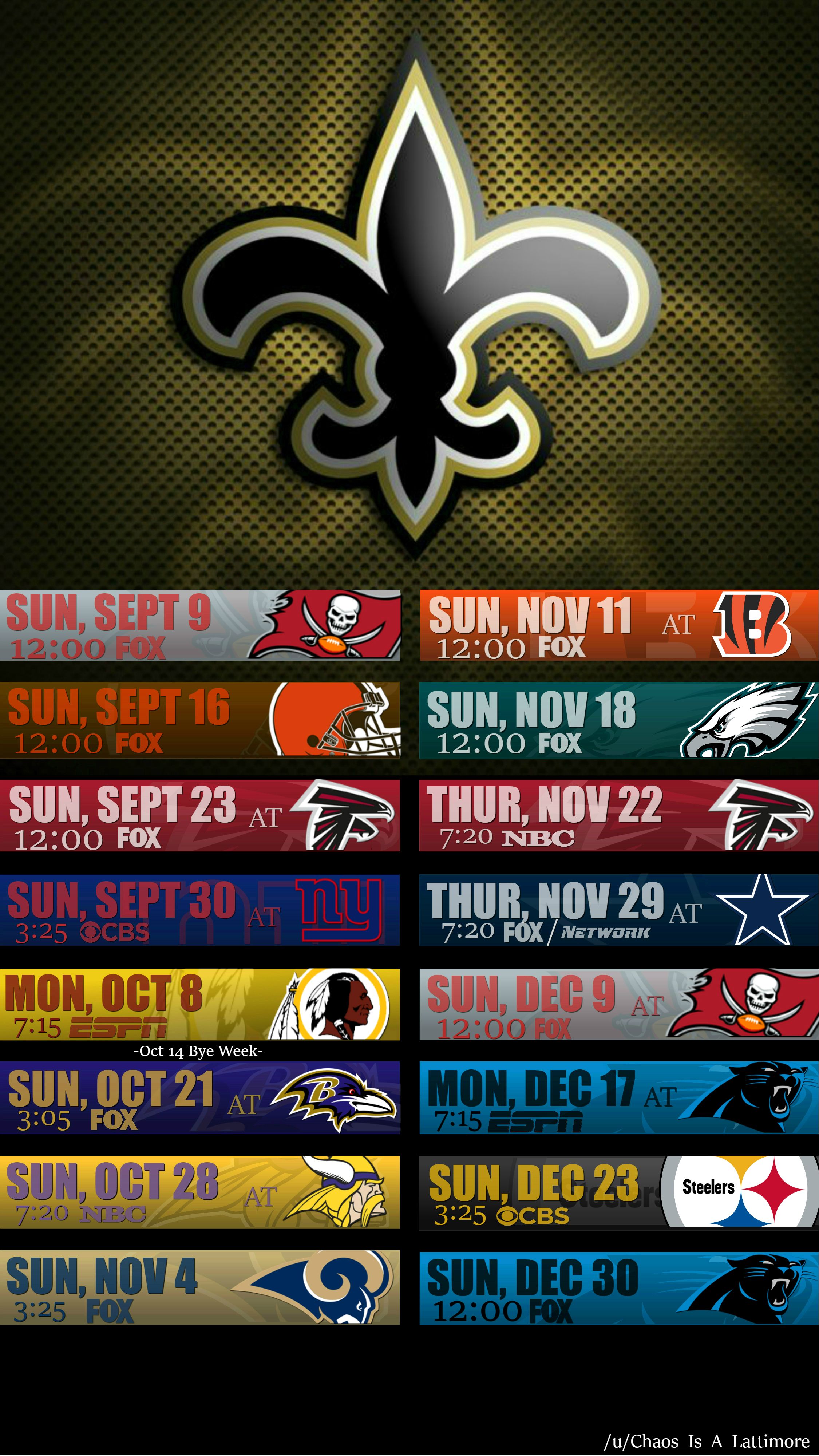 Logo Saints e calendario partite, 2250x4000 Verticale, iPhone