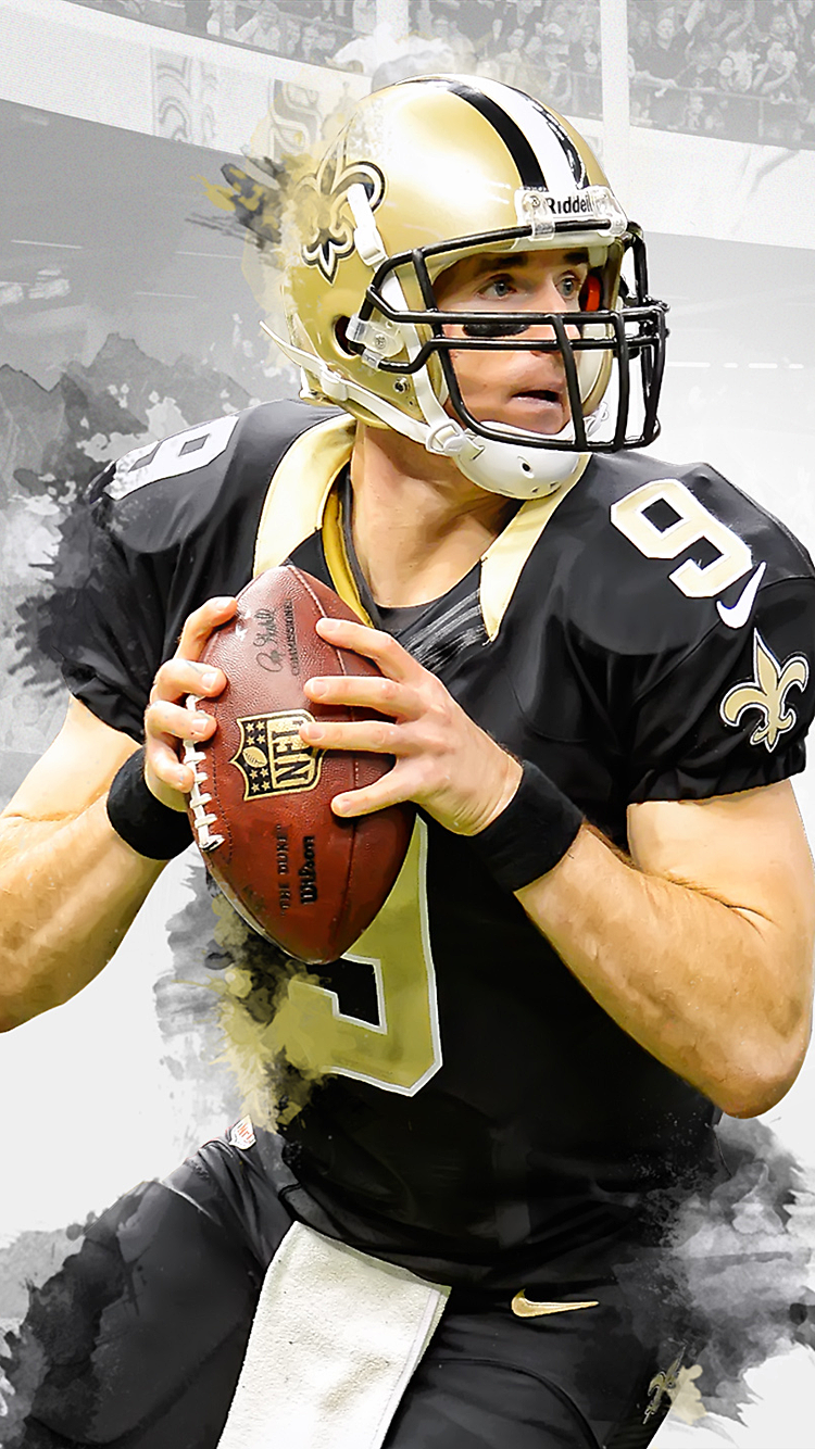 Quarterback New Orleans Saints con palla, 750x1334 Full HD Verticale, iPhone Plus