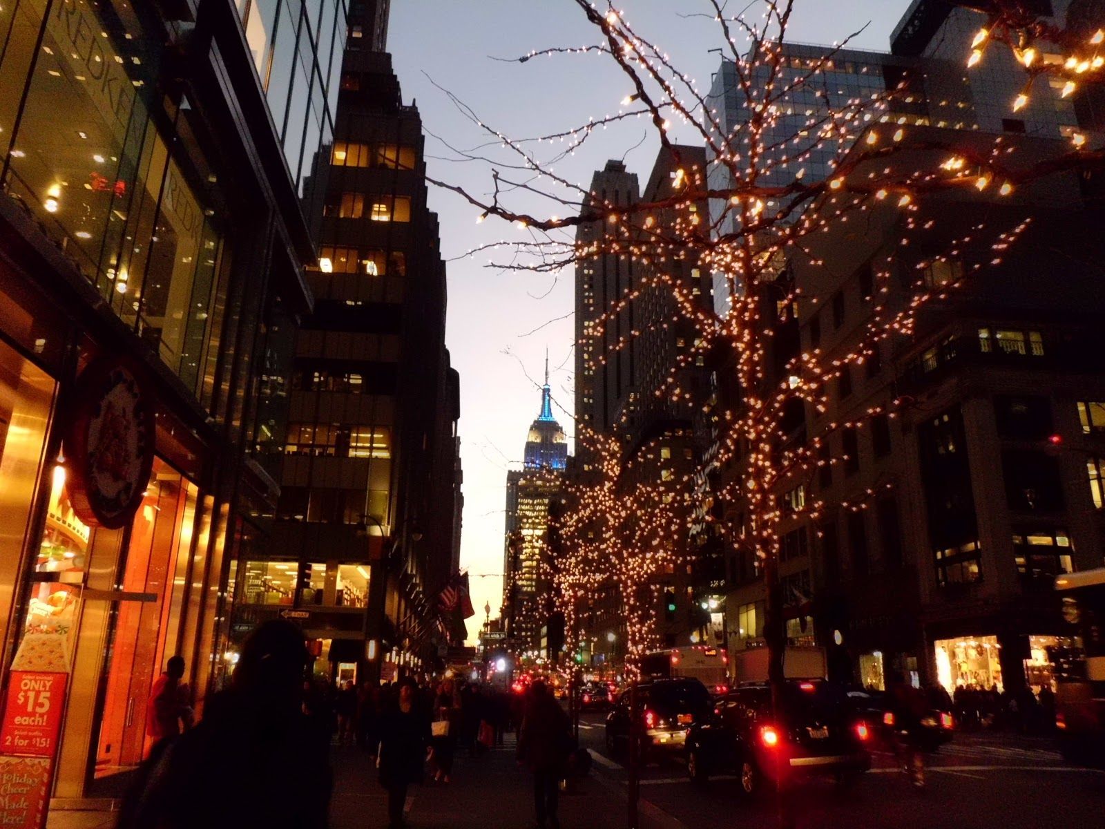 Strada New York luci natalizie, 1600x1200 HD, Desktop