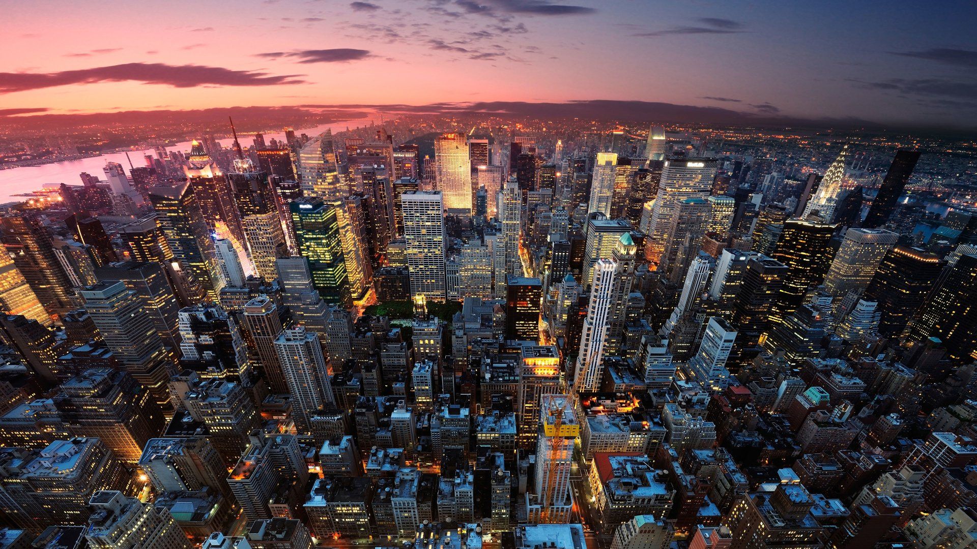 Skyline New York al tramonto, 1920x1080 1080p, PC