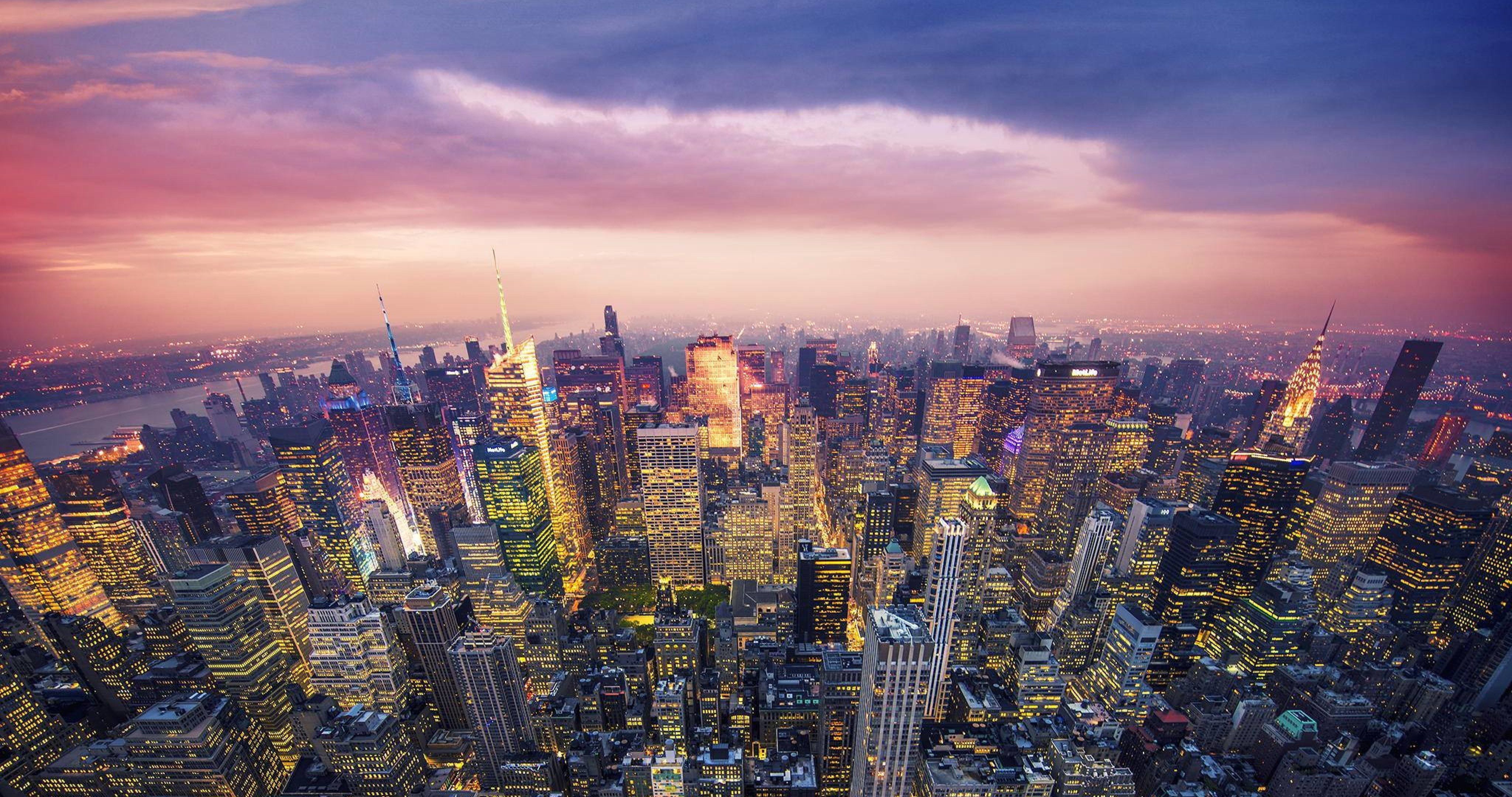 Skyline New York al tramonto, 4096x2160 4K, Desktop 4K