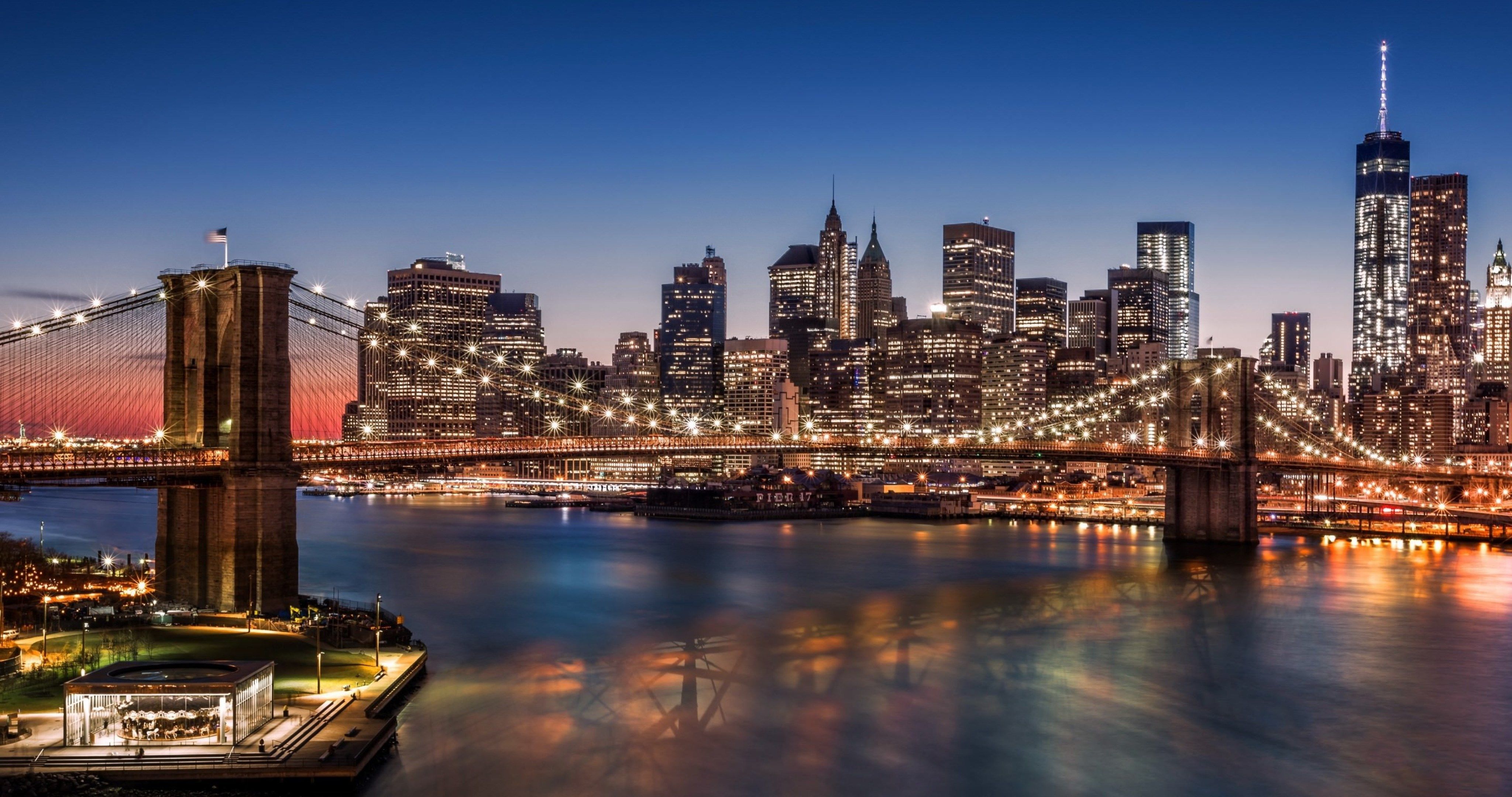Ponte di Brooklyn skyline Manhattan, 4096x2160 4K Ultra HD, Monitor 4K