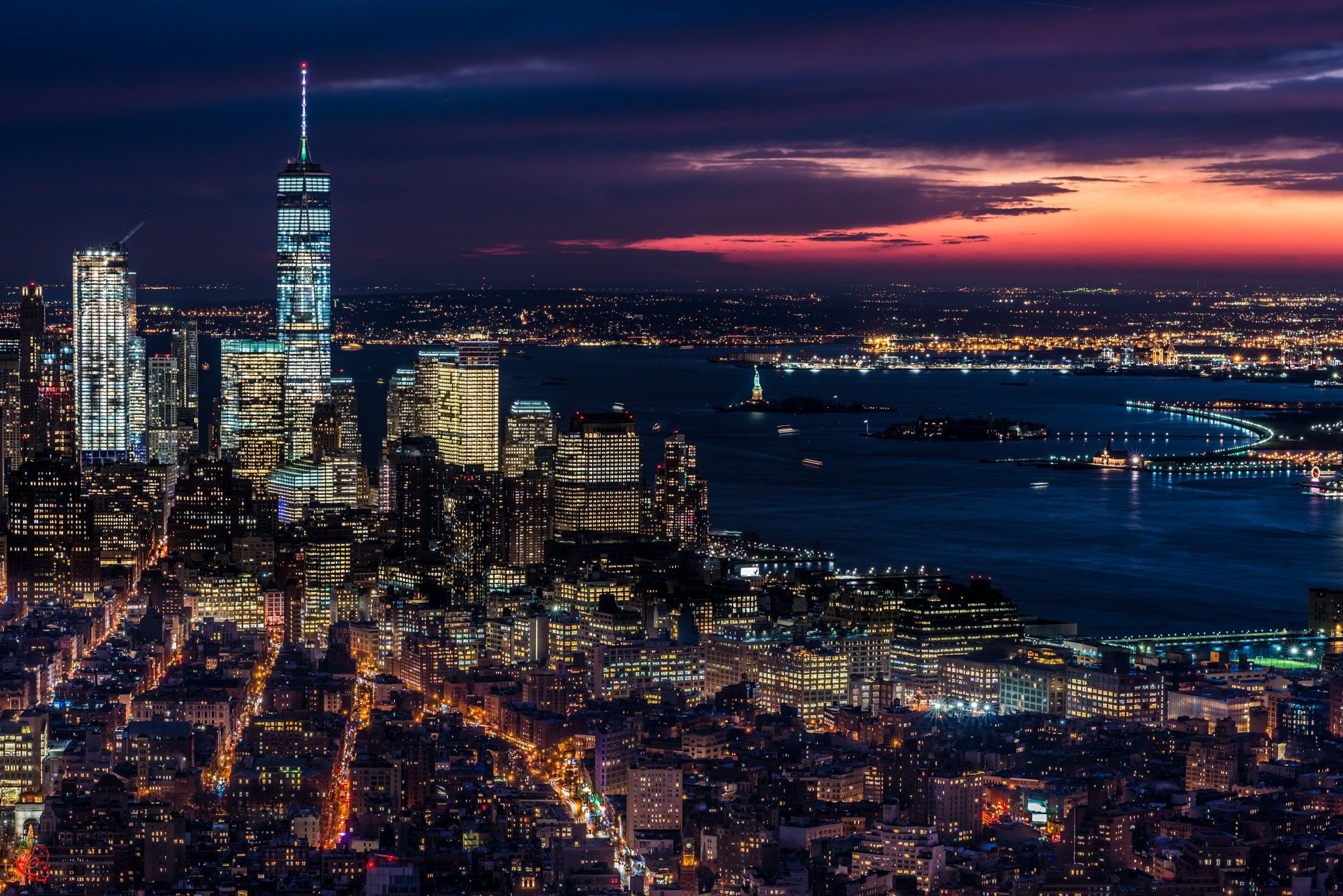 Skyline New York al tramonto, 2048x1367 2K, Laptop