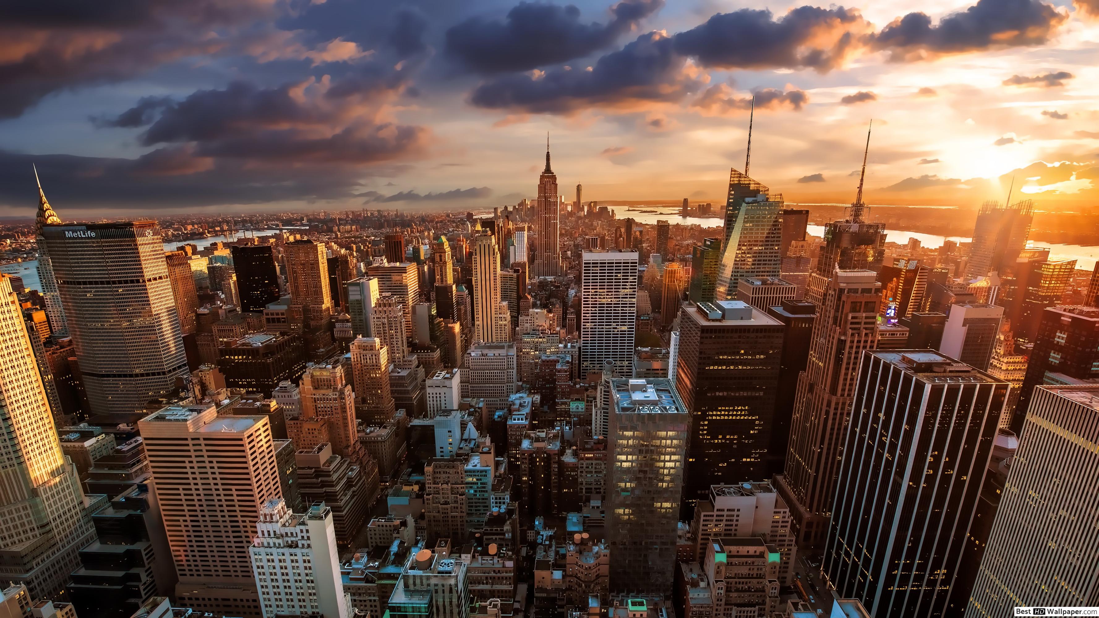 Tramonto skyline New York City, 3554x1999 2K+, Monitor Gaming