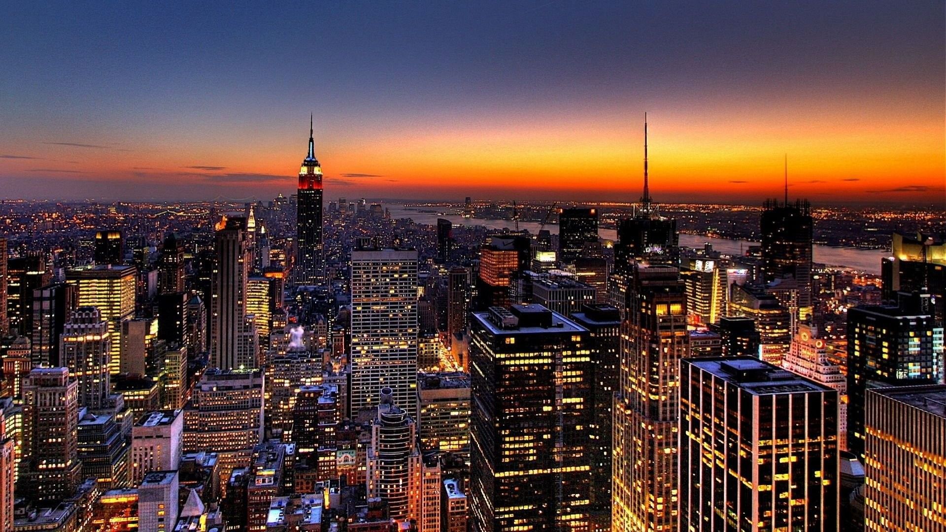 Skyline New York al tramonto, 1920x1080 1080p, Laptop