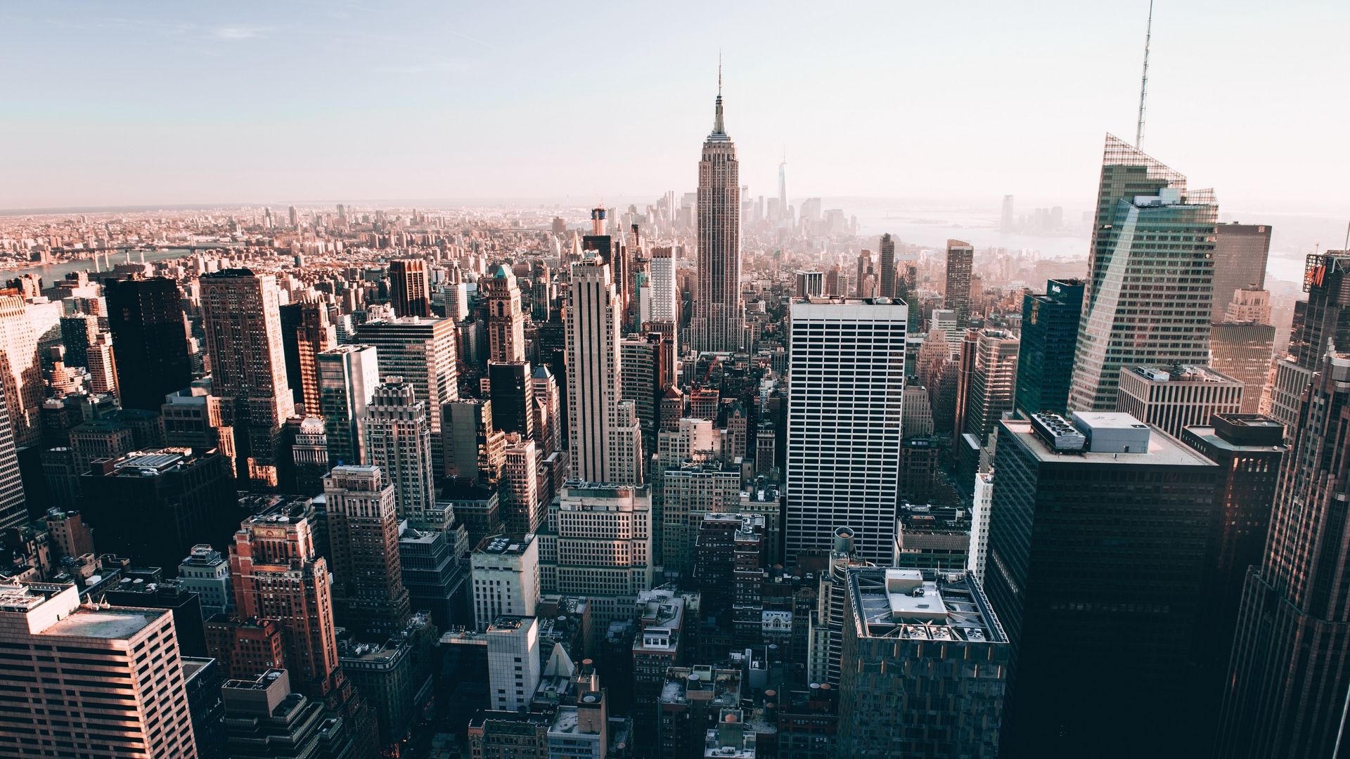 New York skyline grattacieli vista aerea, 1920x1080 Full HD 1080p, Desktop