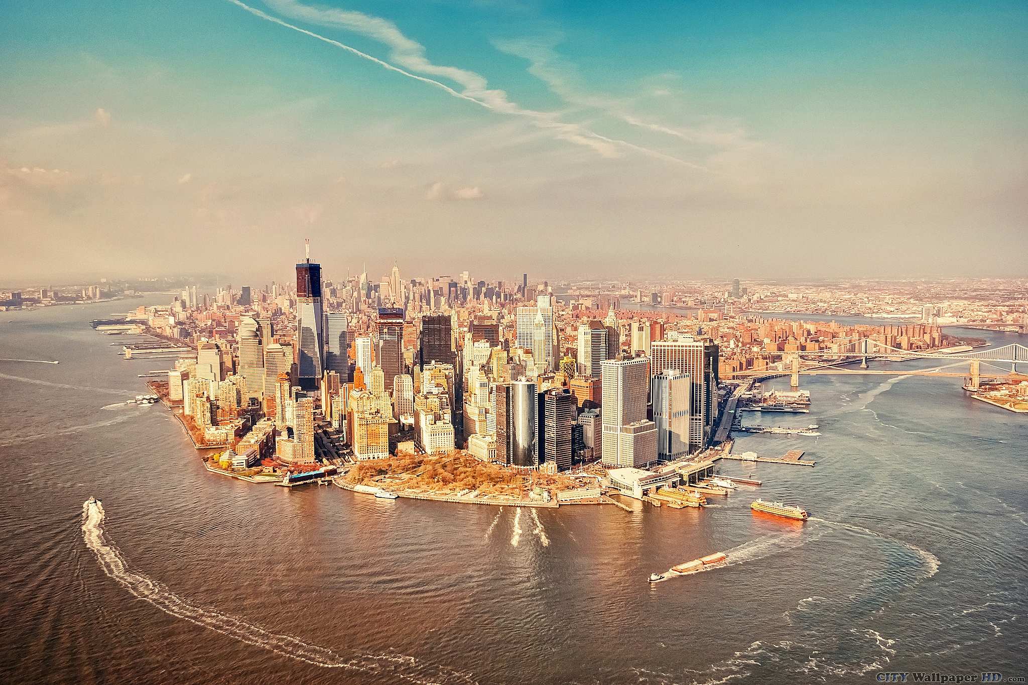 Vista aerea Manhattan New York, 2048x1365 2K, PC