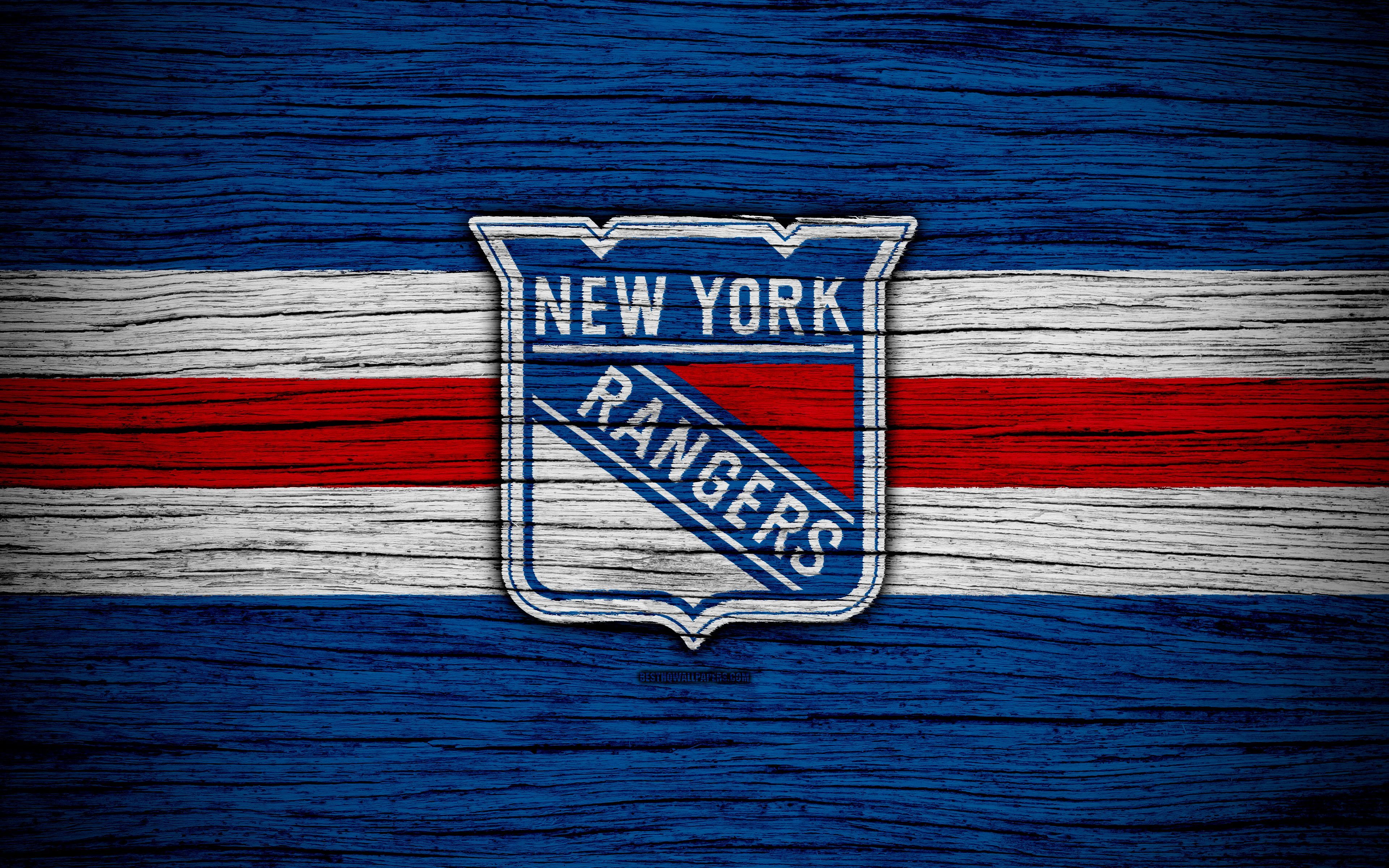Logo New York Rangers legno, 3840x2400 Ultra HD, 4K TV