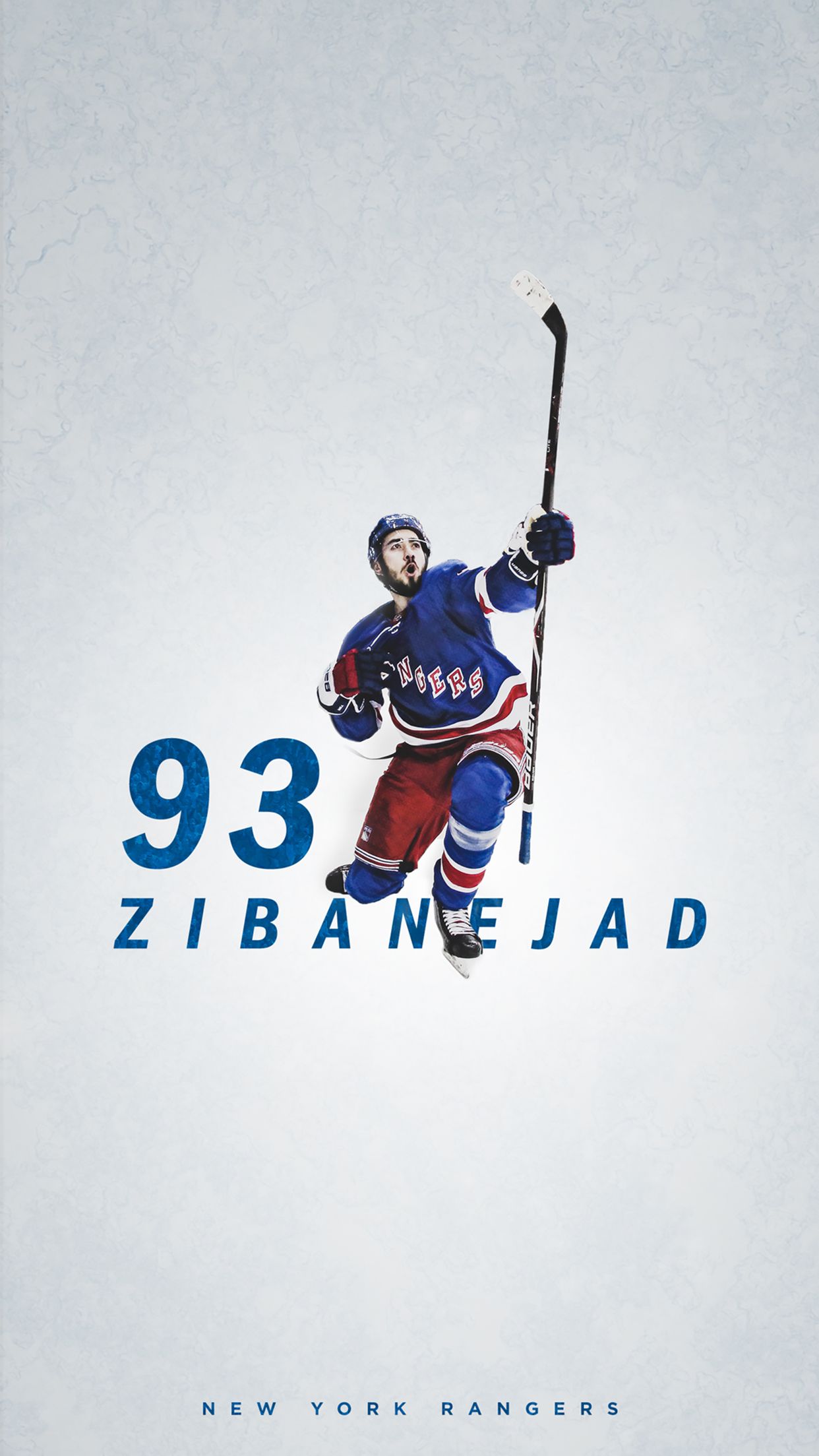 Giocatore hockey New York Rangers, NHL, 1242x2207 Verticale, iPhone Air