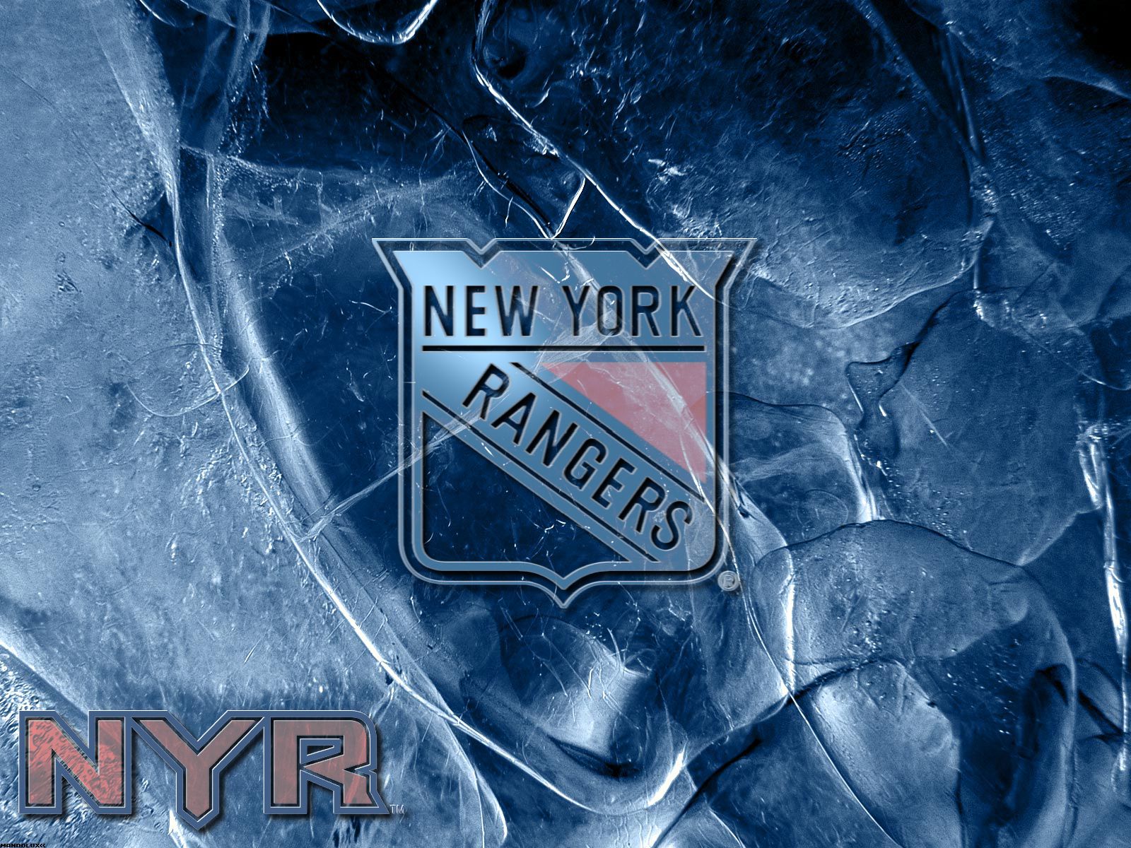 Logo New York Rangers su ghiaccio, 1600x1200 HD, Laptop