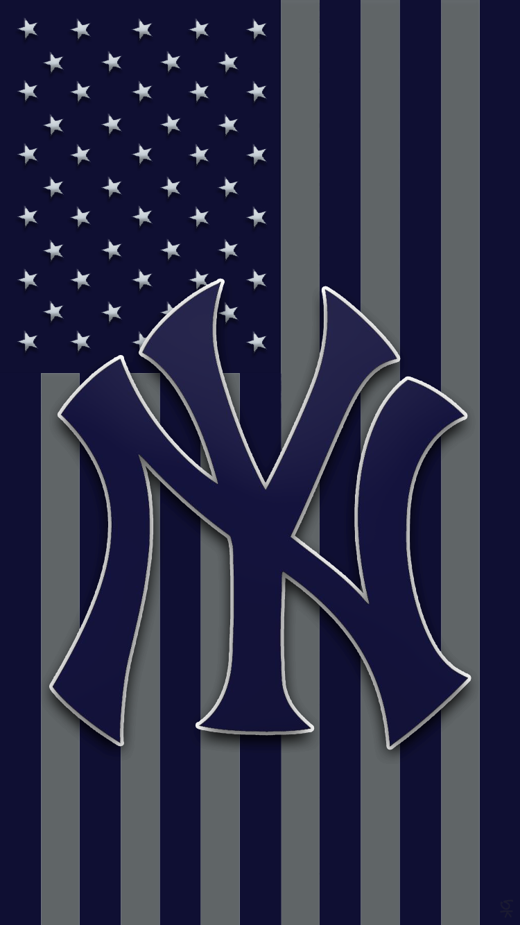 Logo Yankees su bandiera USA, 750x1334 Full HD Verticale, iPhone