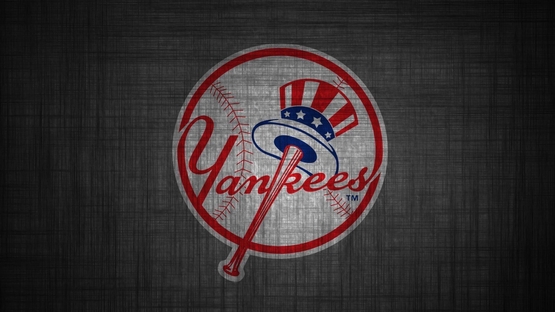Logo New York Yankees su grigio, 1920x1080 Full HD, Laptop