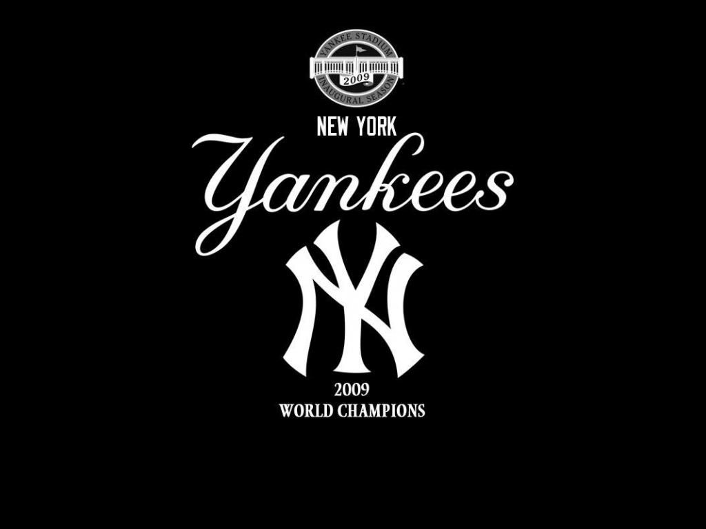 Logo New York Yankees bianco nero, 1024x768 HD, PC