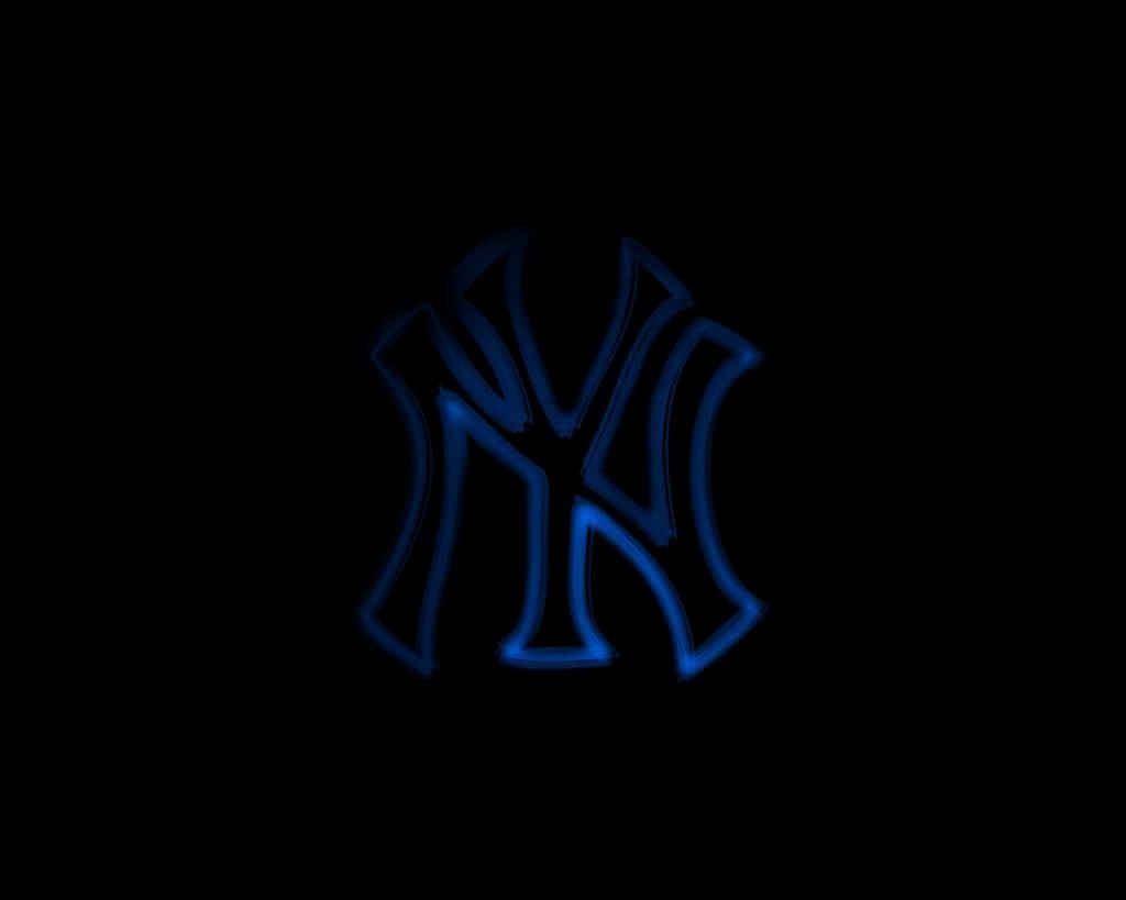 Logo New York Yankees blu neon, 1024x819 HD, Monitor Gaming