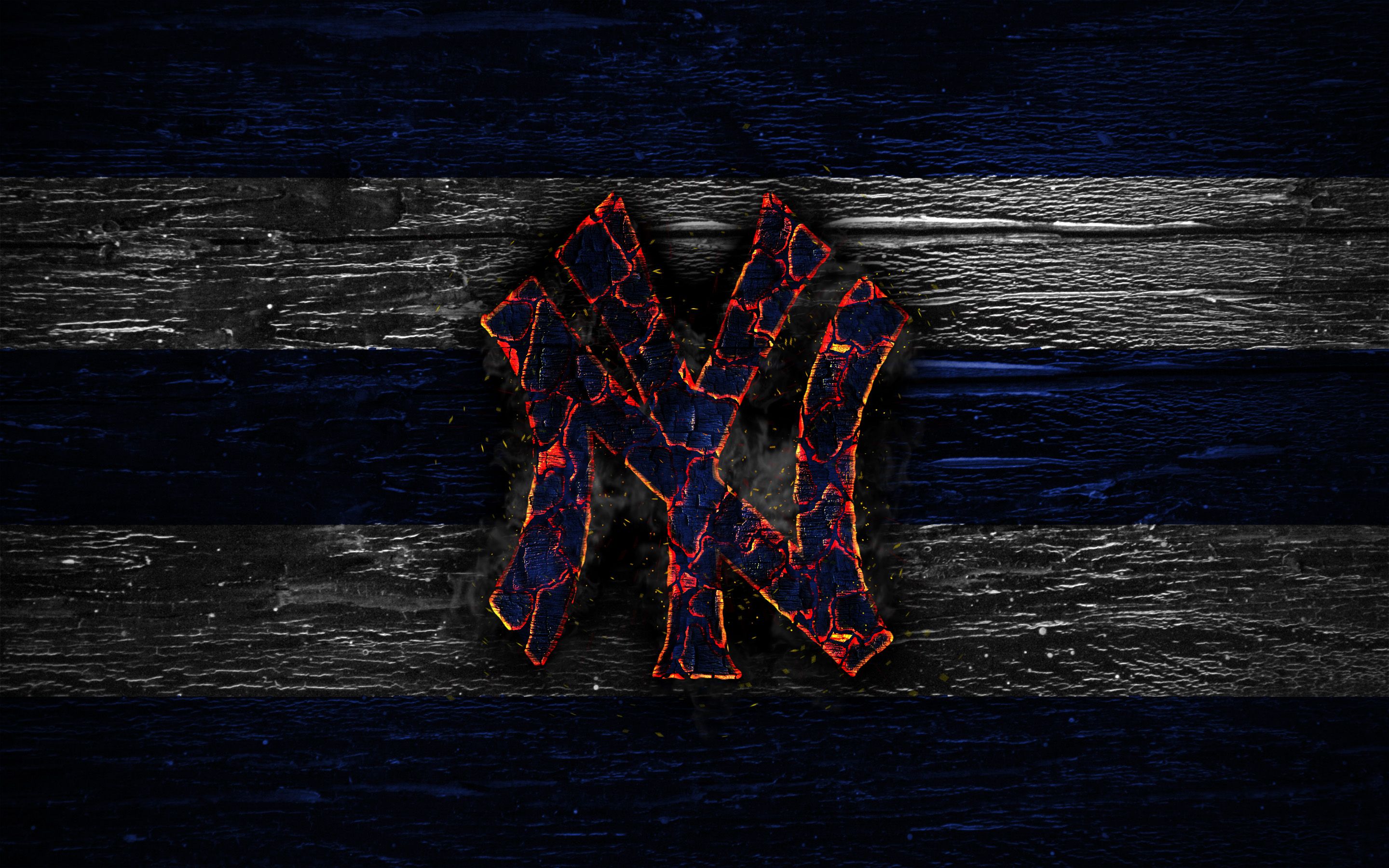 Logo Yankees fiamme legno, 2880x1800 2K+, Desktop